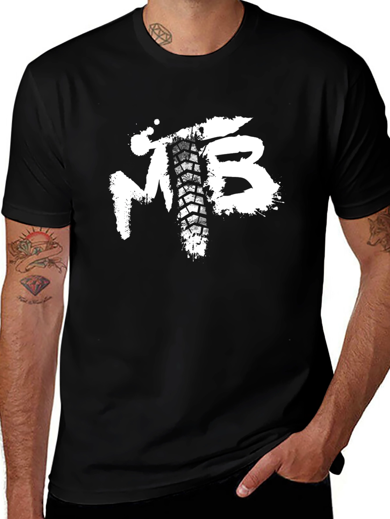 MTB Tire Track T-Shirt - Black