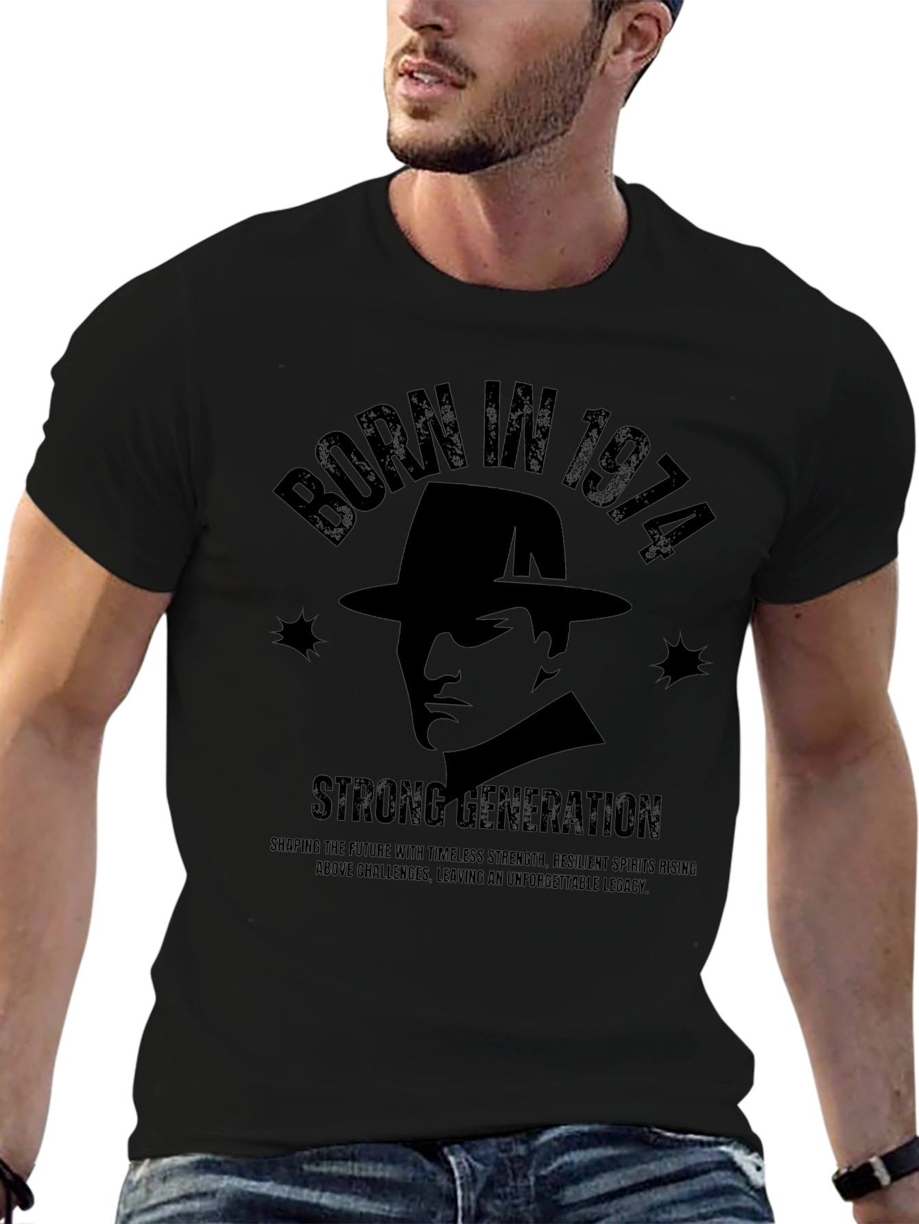 Born in 1974 Strong Generation Black T-Shirt