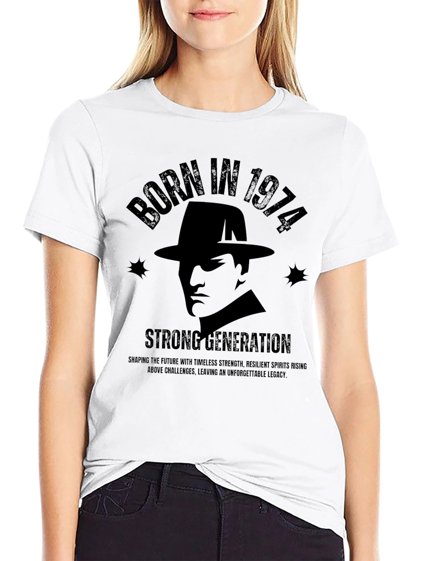 Born in 1974 Strong Generation Black T-Shirt