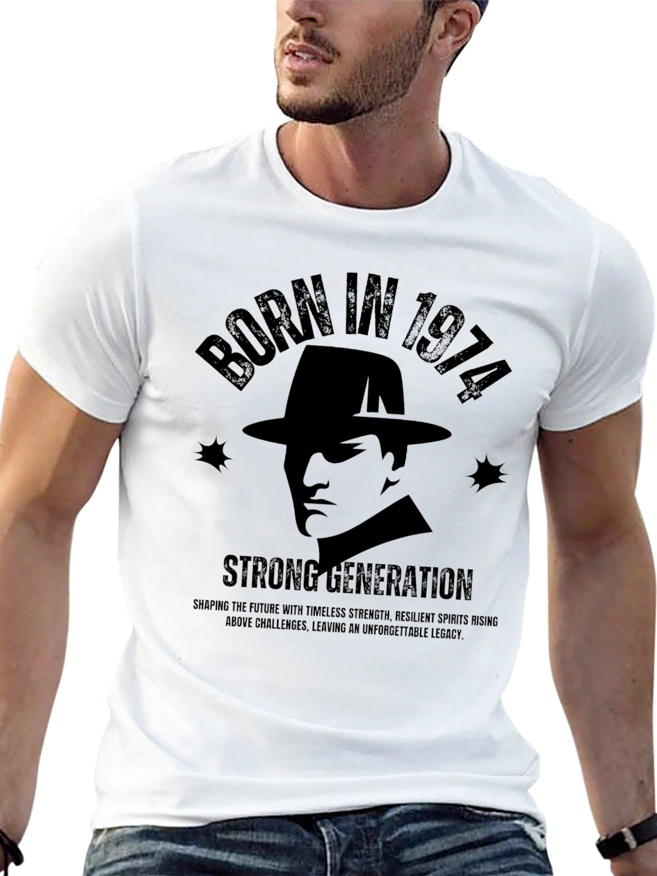 Born in 1974 Strong Generation Black T-Shirt
