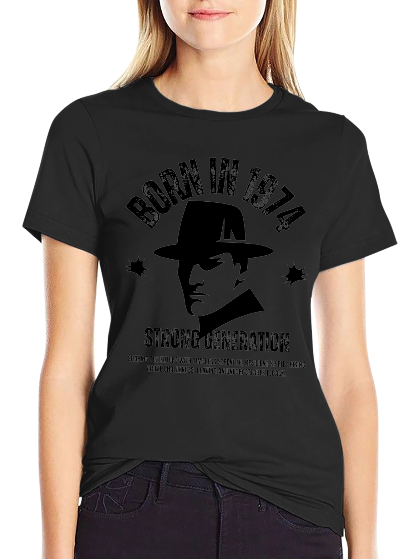 Born in 1974 Strong Generation Black T-Shirt