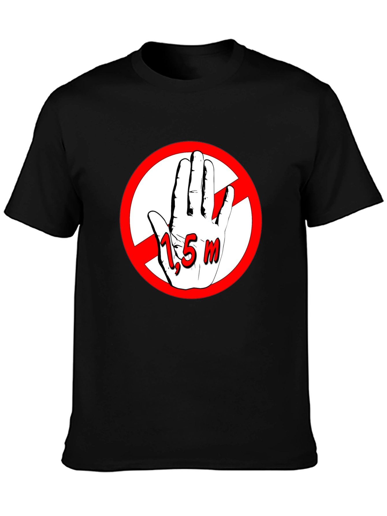 Social Distancing Tee - 1.5m Rule Black T-Shirt