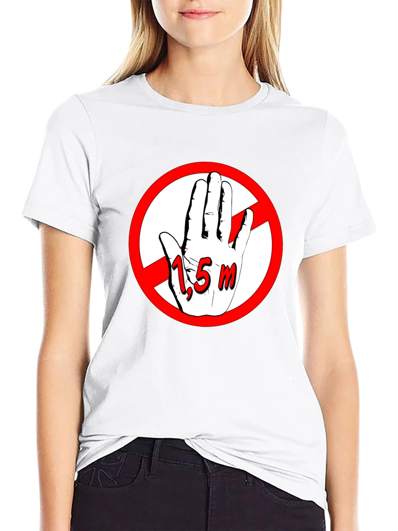 Social Distancing Tee - 1.5m Rule Black T-Shirt