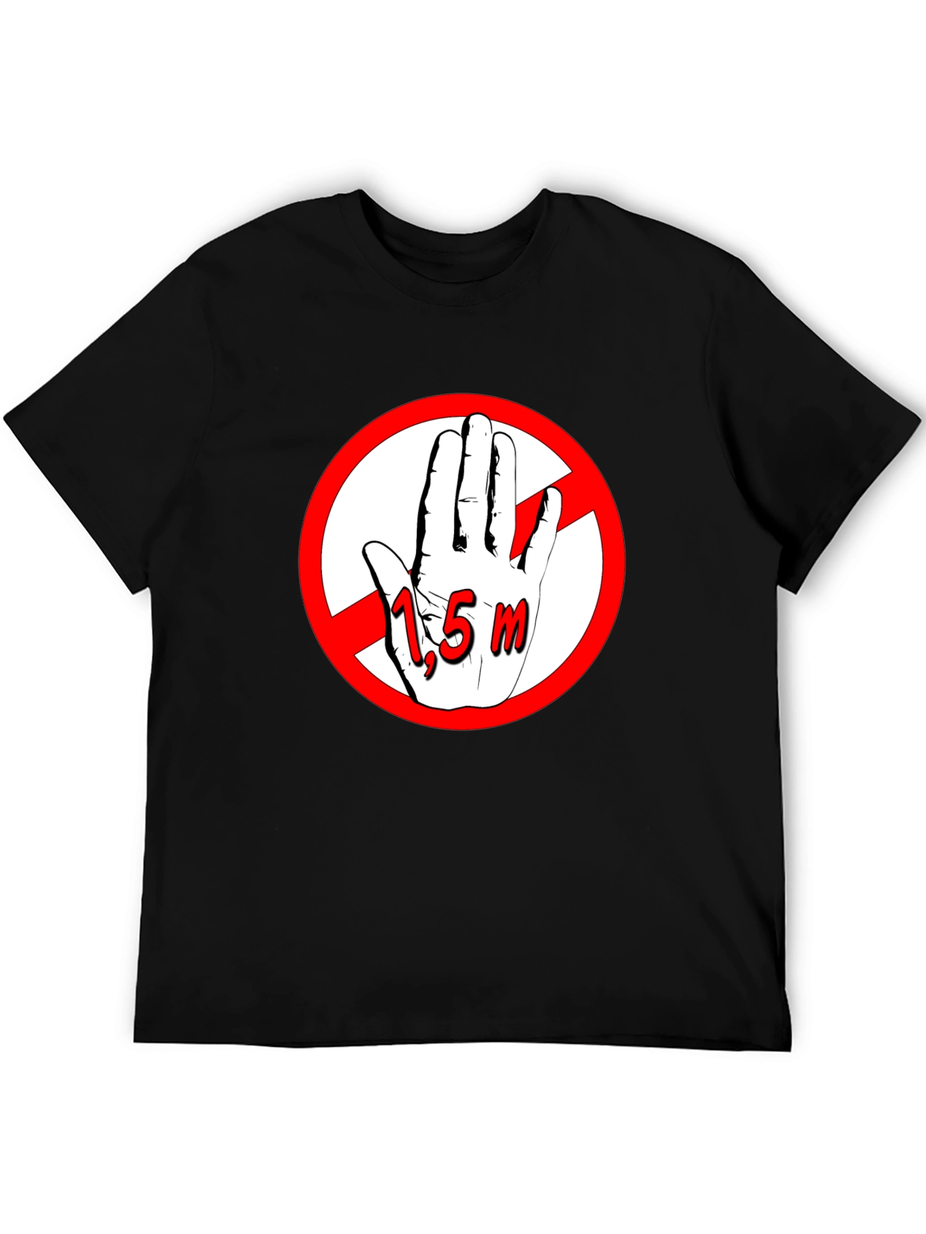 Social Distancing Tee - 1.5m Rule Black T-Shirt