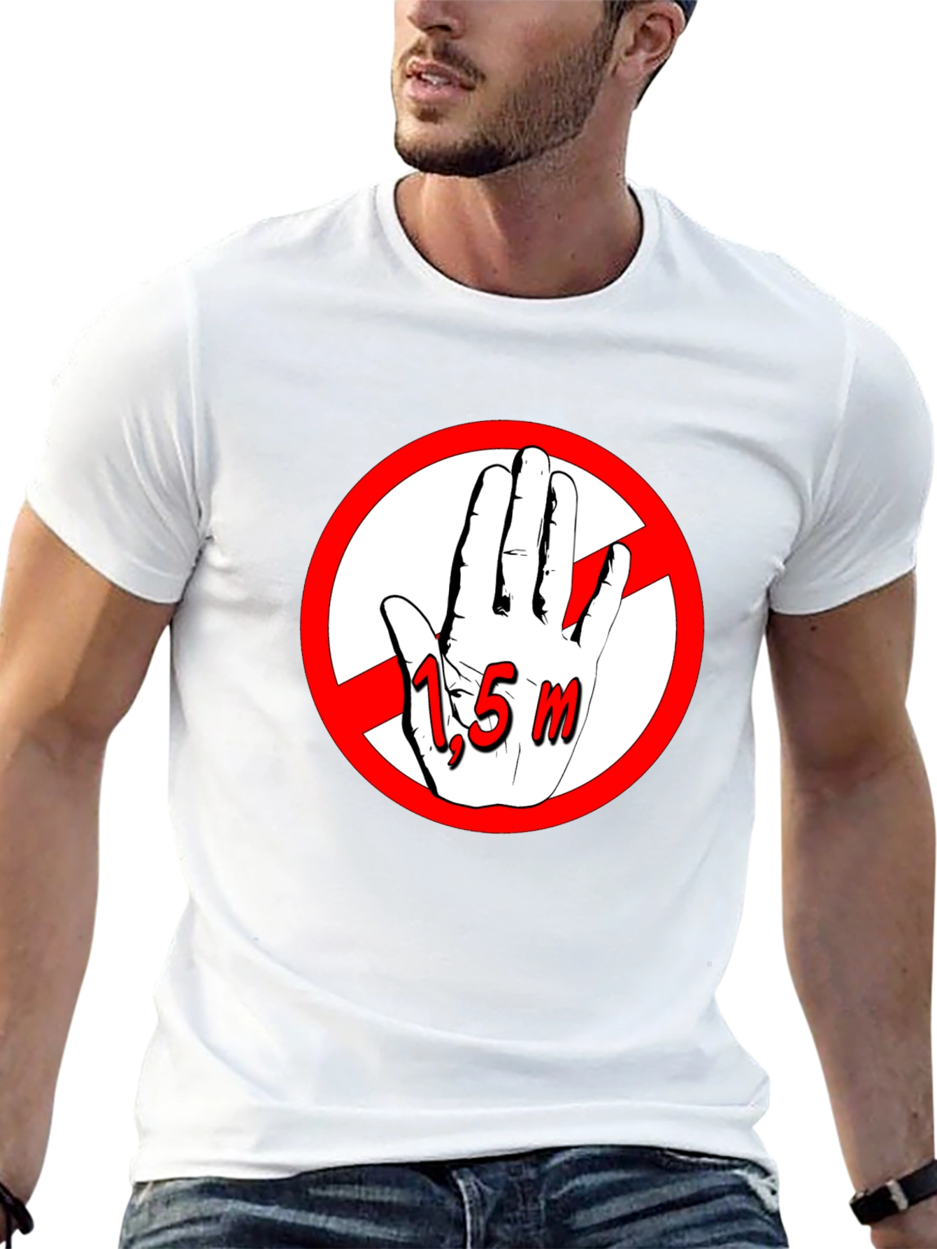 Social Distancing Tee - 1.5m Rule Black T-Shirt