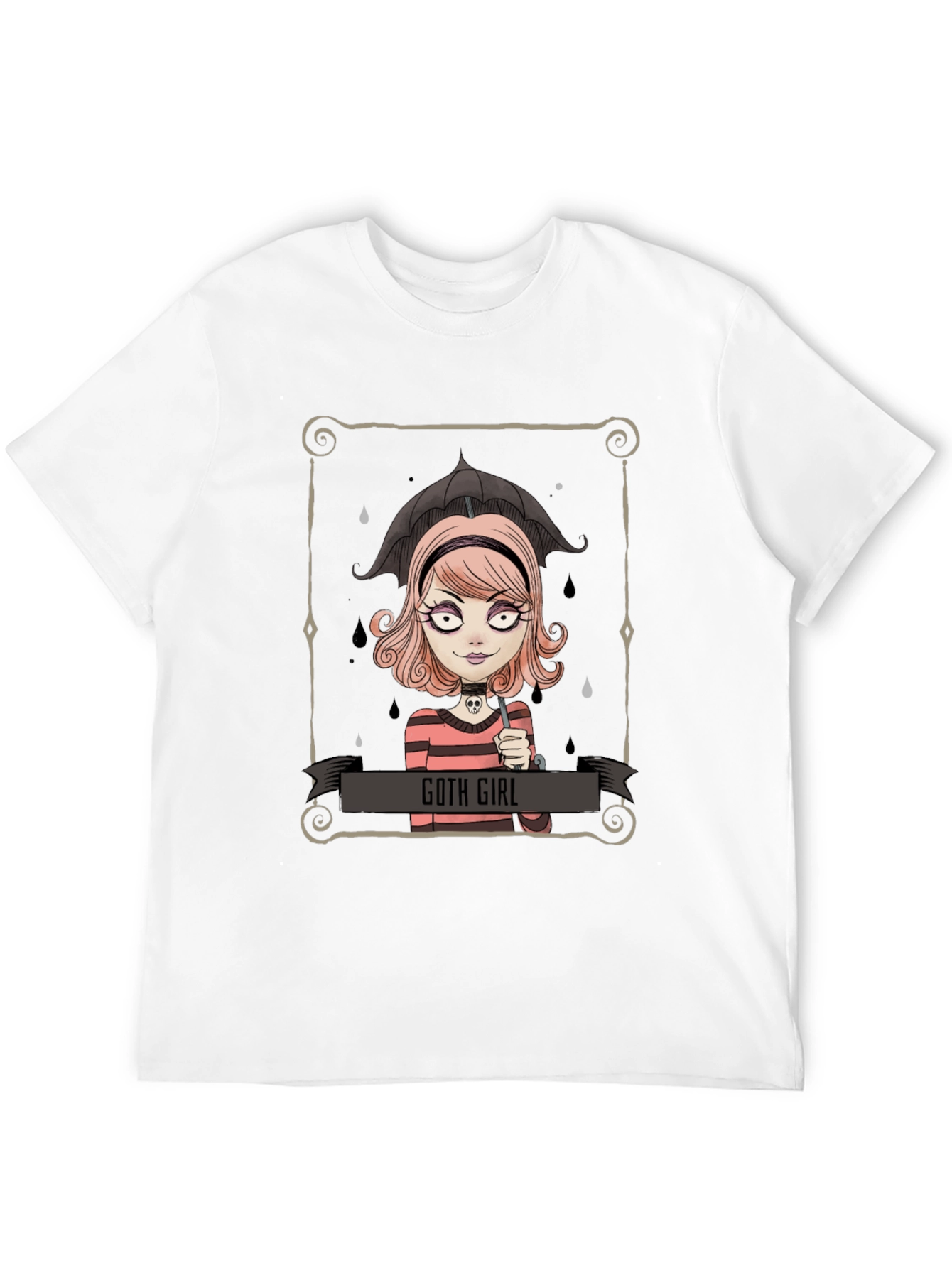 Goth Girl Tee - Cartoon Graphic T-Shirt