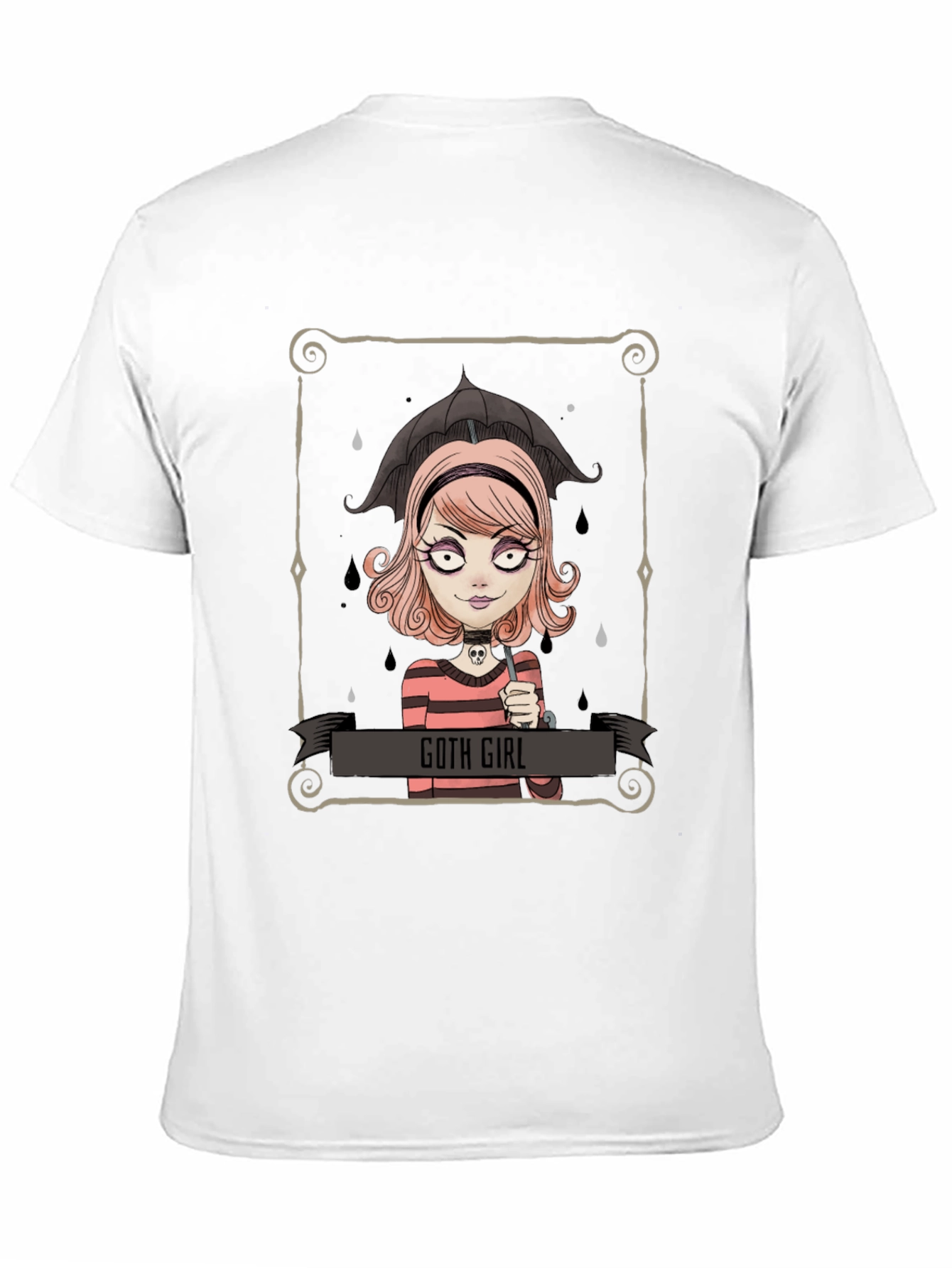 Goth Girl Tee - Cartoon Graphic T-Shirt