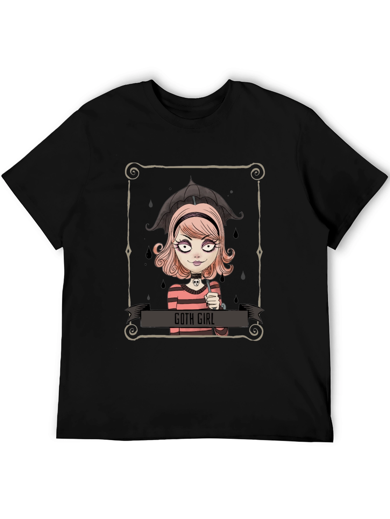Goth Girl Tee - Cartoon Graphic T-Shirt