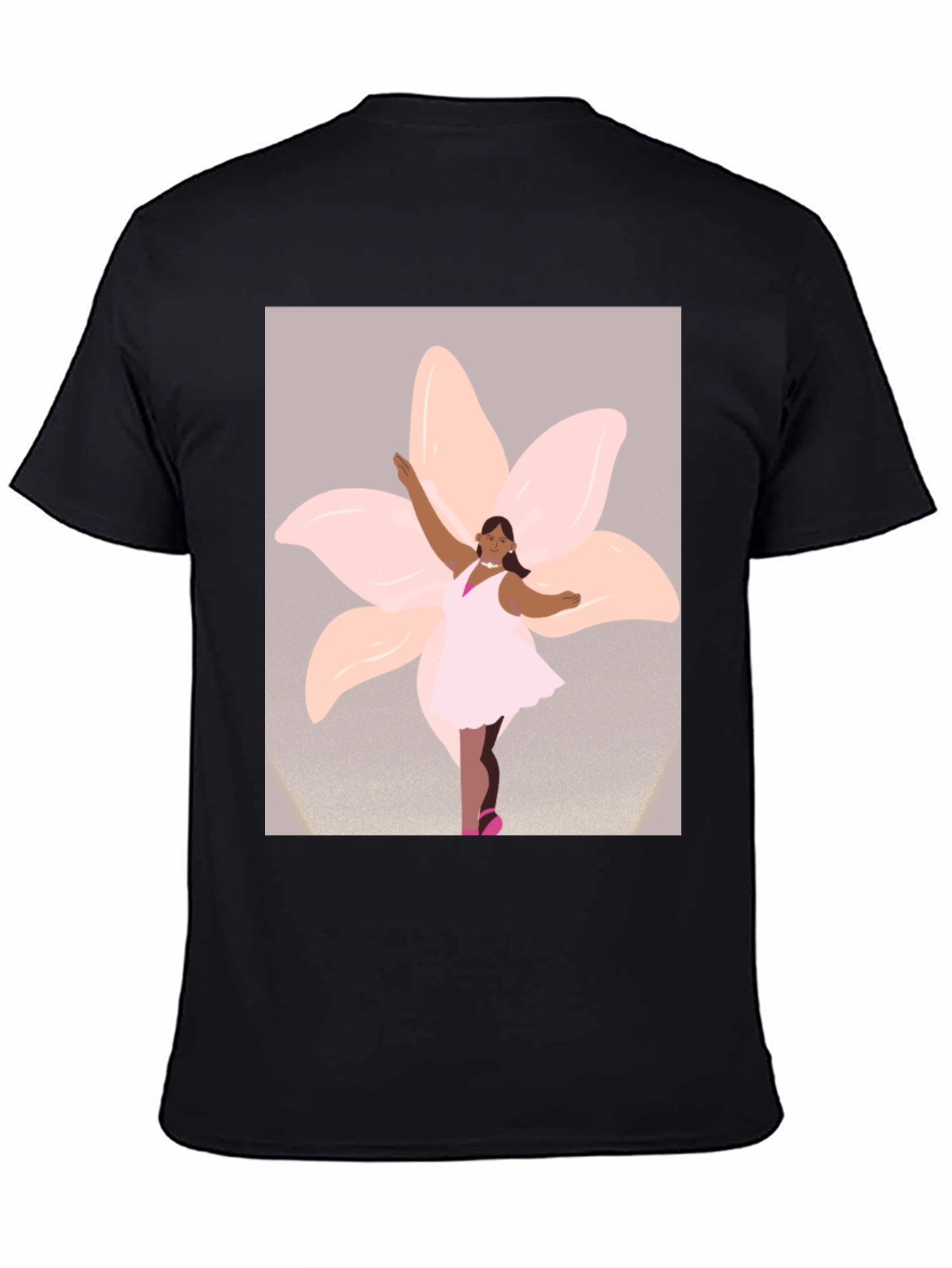 Ballerina Flower Graphic Tee - Black