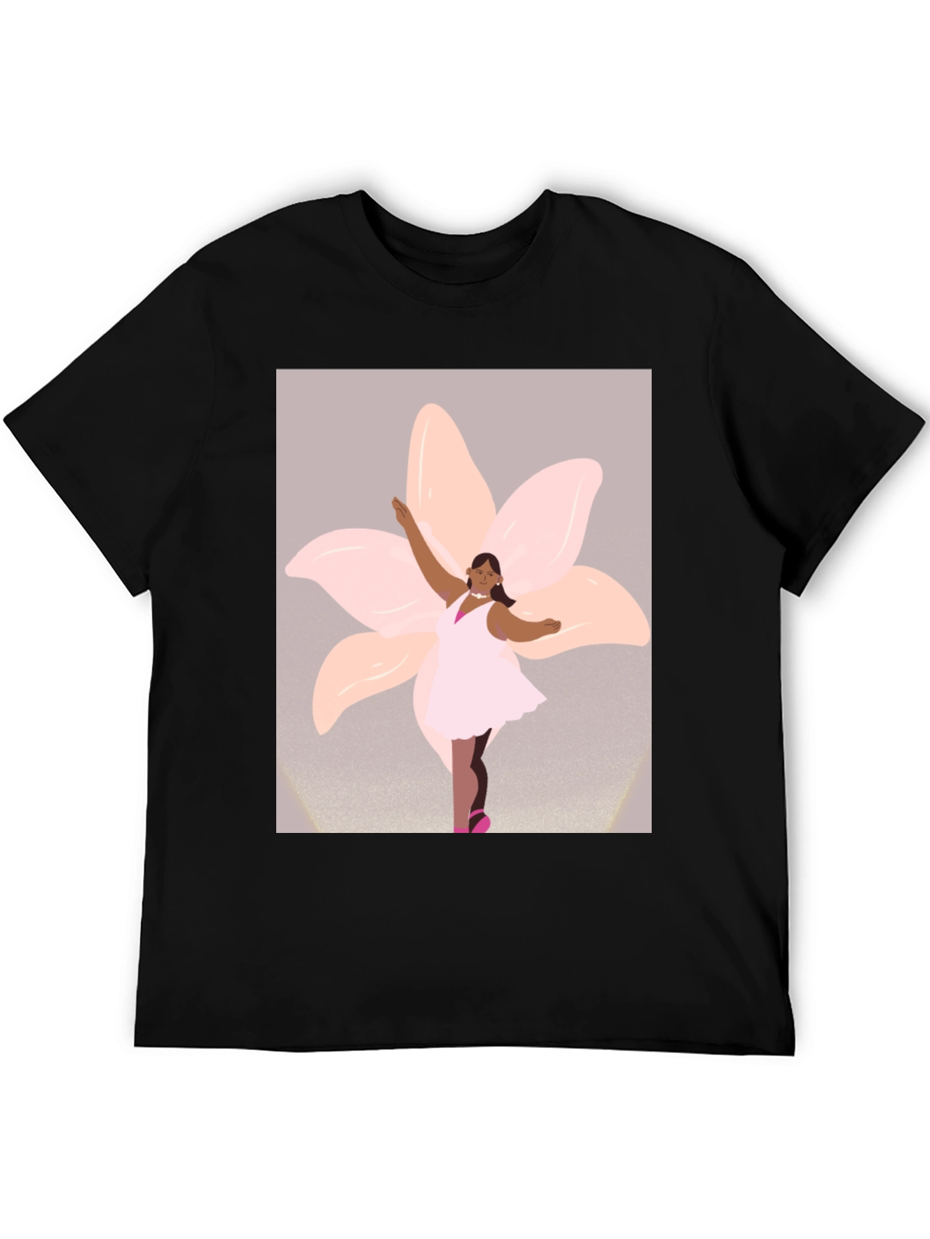Ballerina Flower Graphic Tee - Black