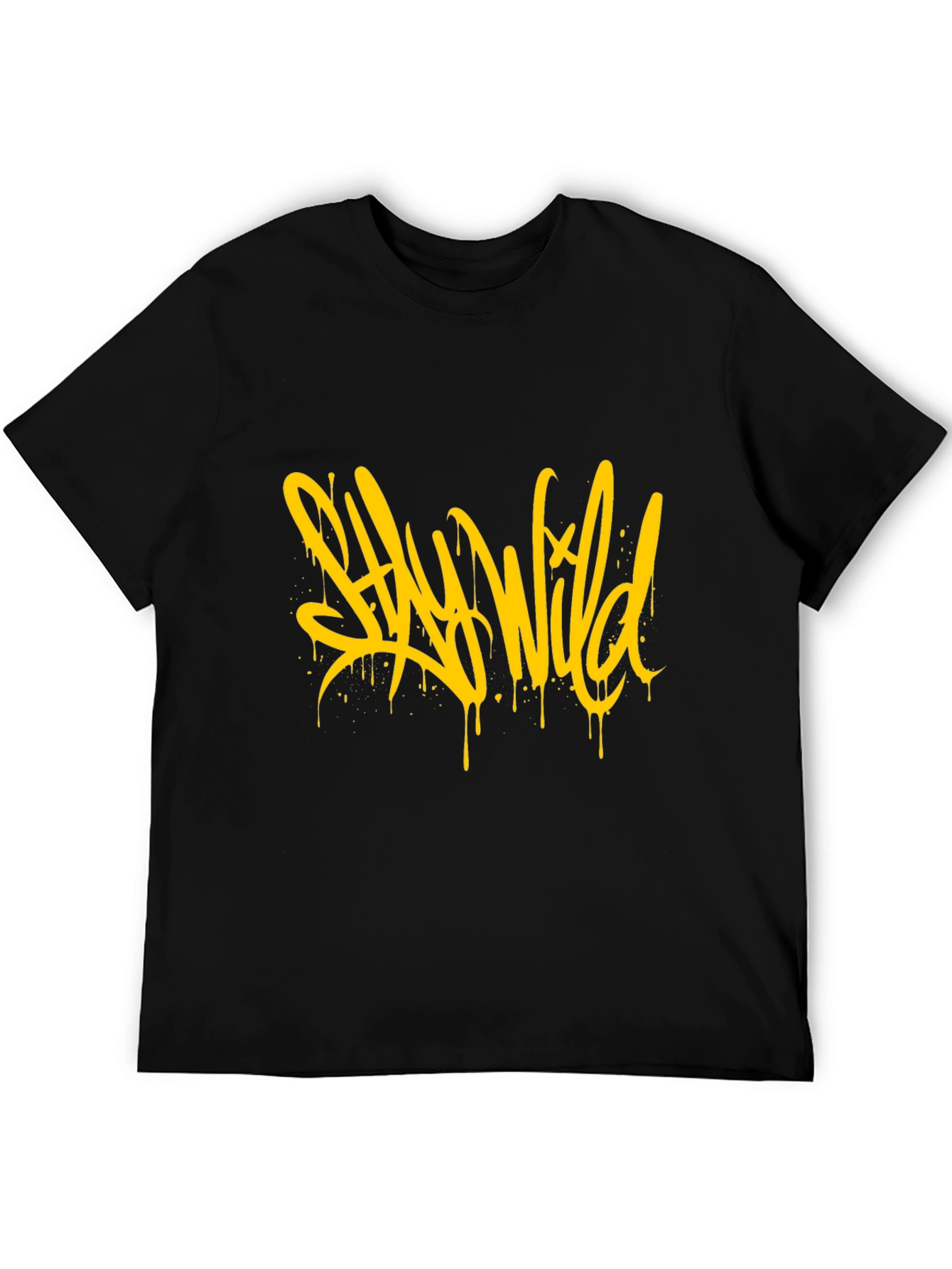 Stay Wild Graphic Black T-Shirt