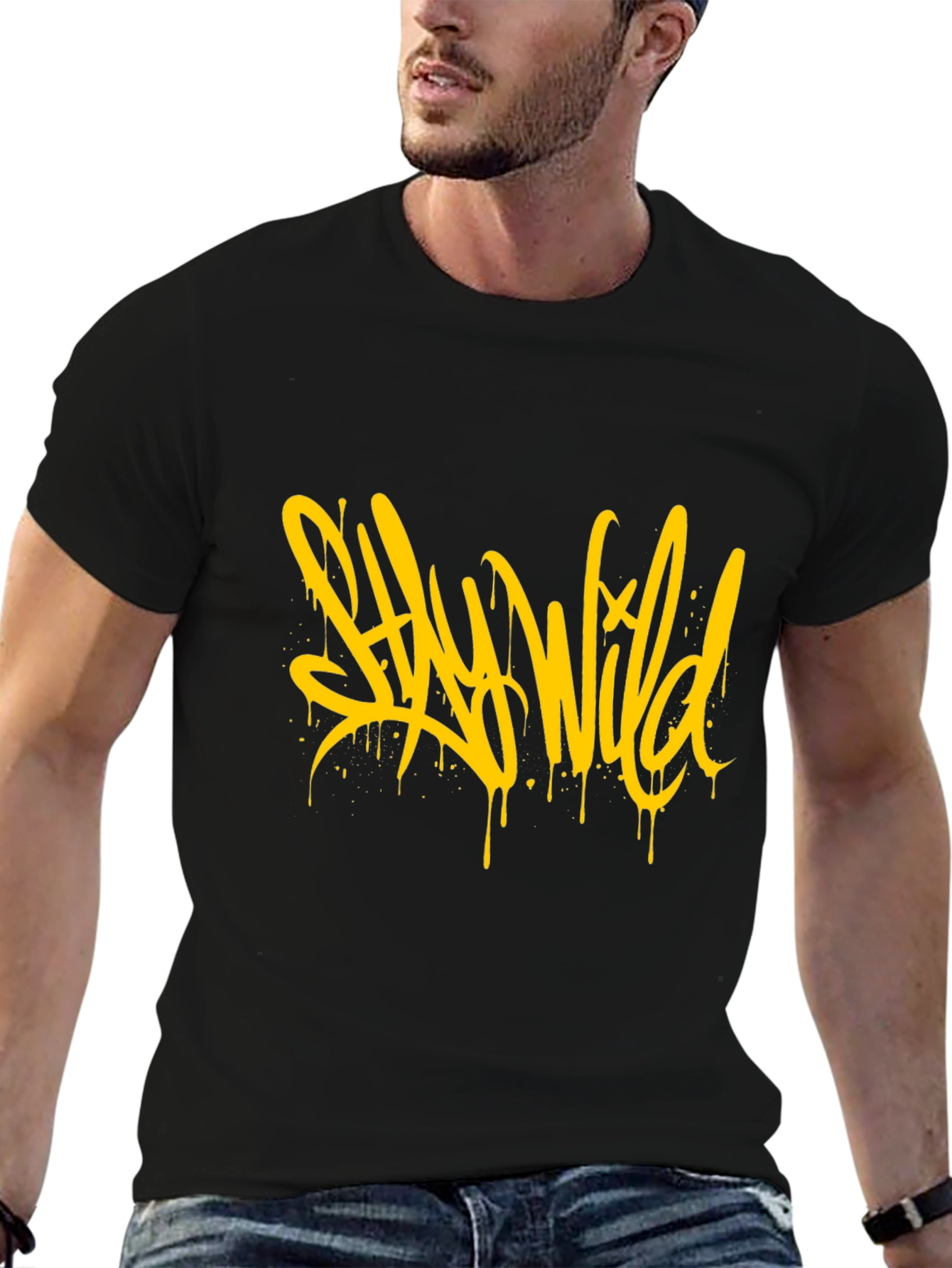 Stay Wild Graphic Black T-Shirt
