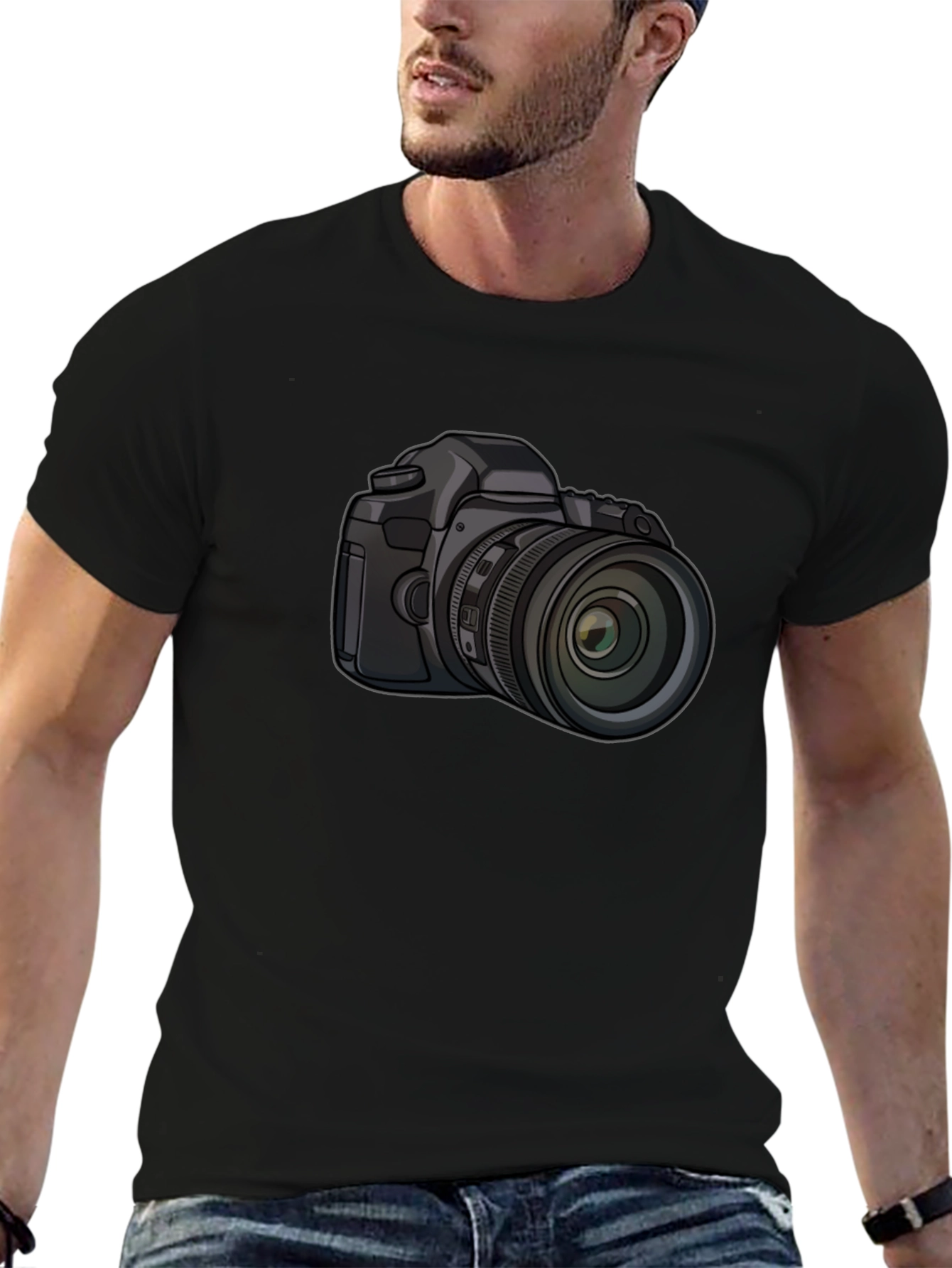 DSLR Camera Graphic Black T-Shirt - Photography Enthusiast