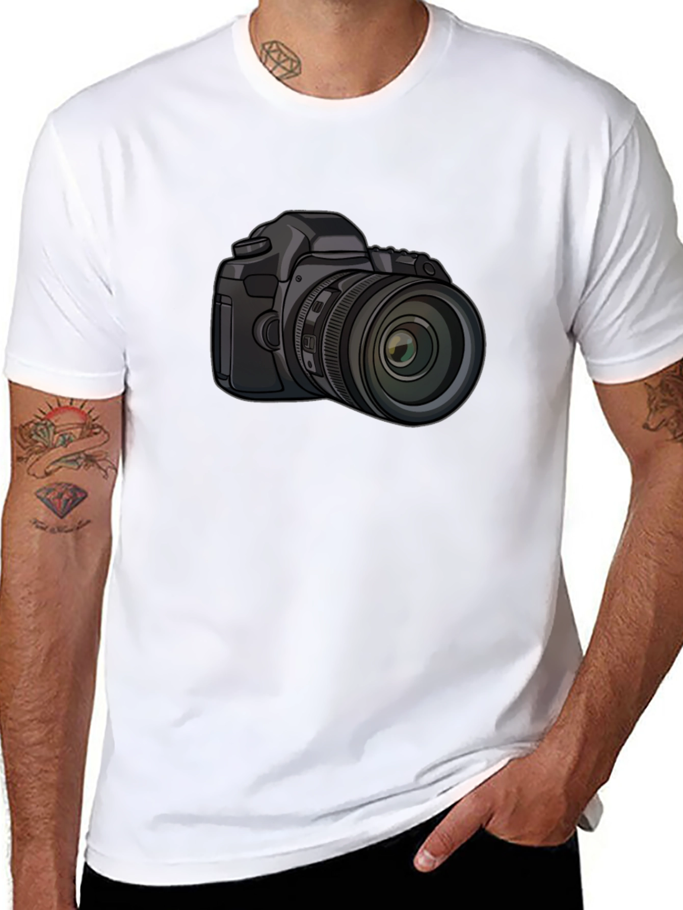 DSLR Camera Graphic Black T-Shirt - Photography Enthusiast