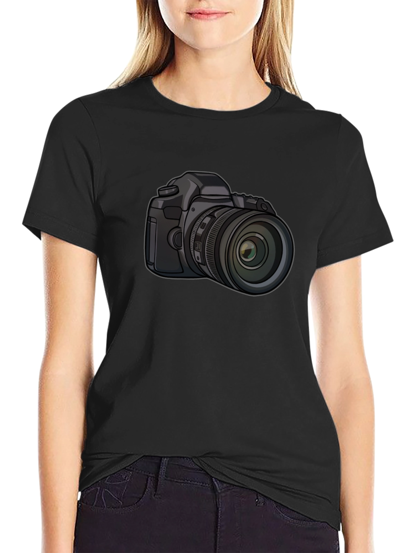 DSLR Camera Graphic Black T-Shirt - Photography Enthusiast