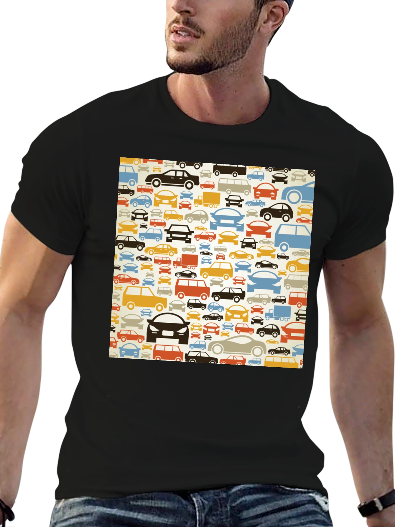Retro Car Pattern T-Shirt