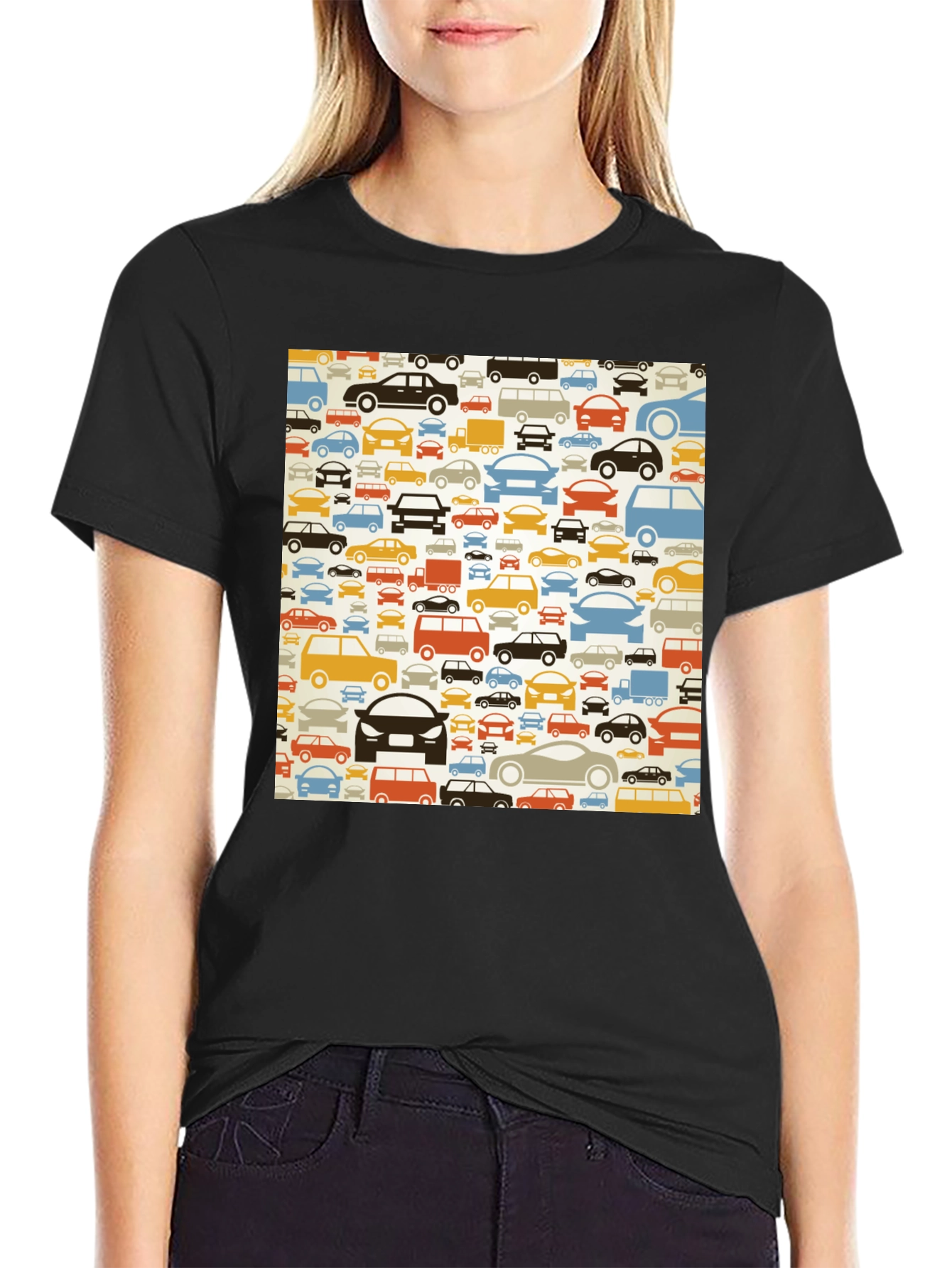 Retro Car Pattern T-Shirt