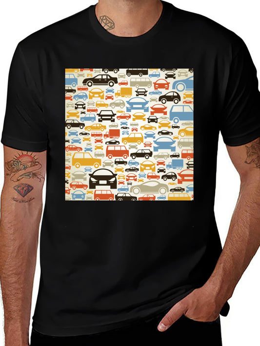 Retro Car Pattern T-Shirt