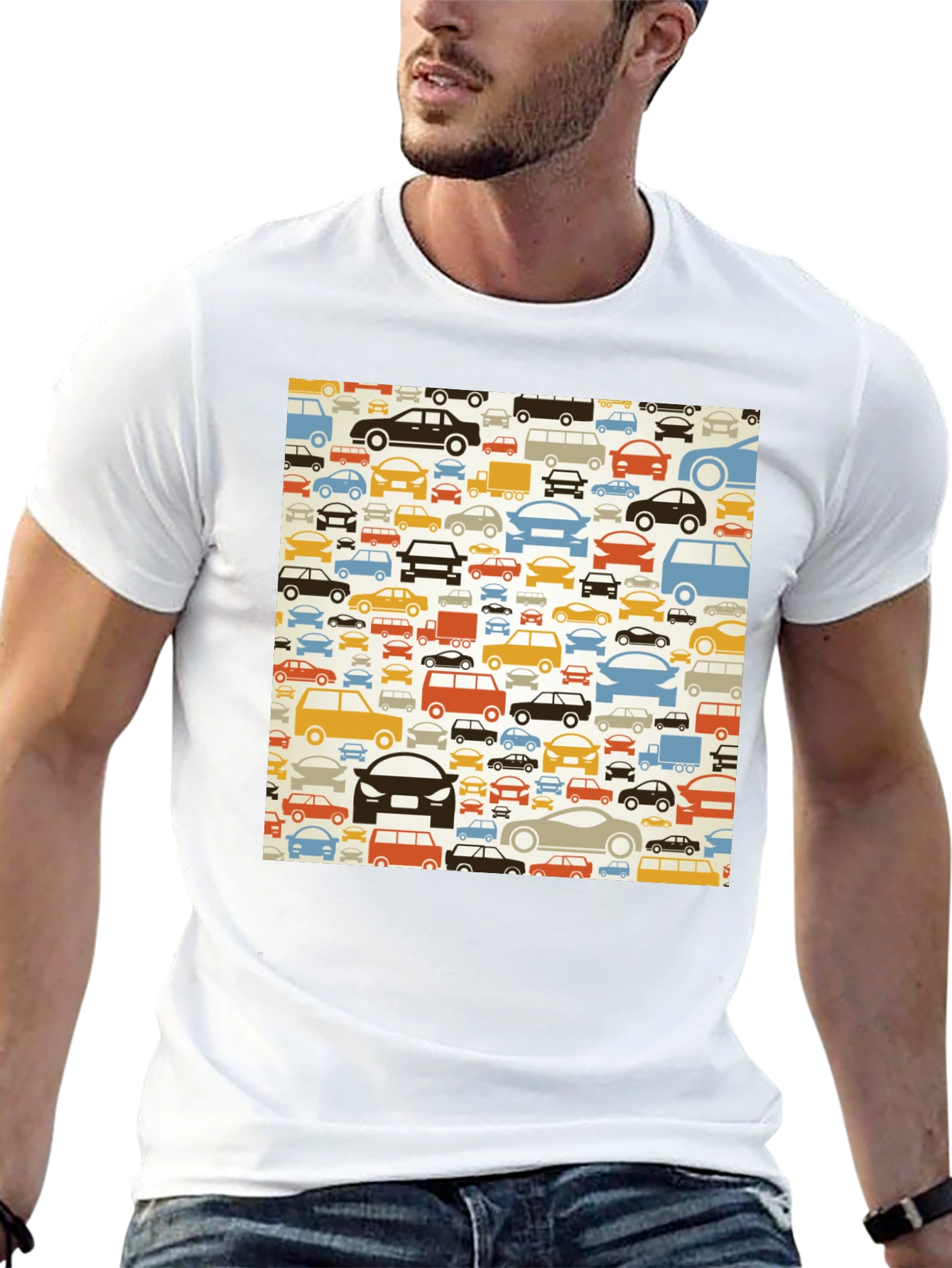 Retro Car Pattern T-Shirt