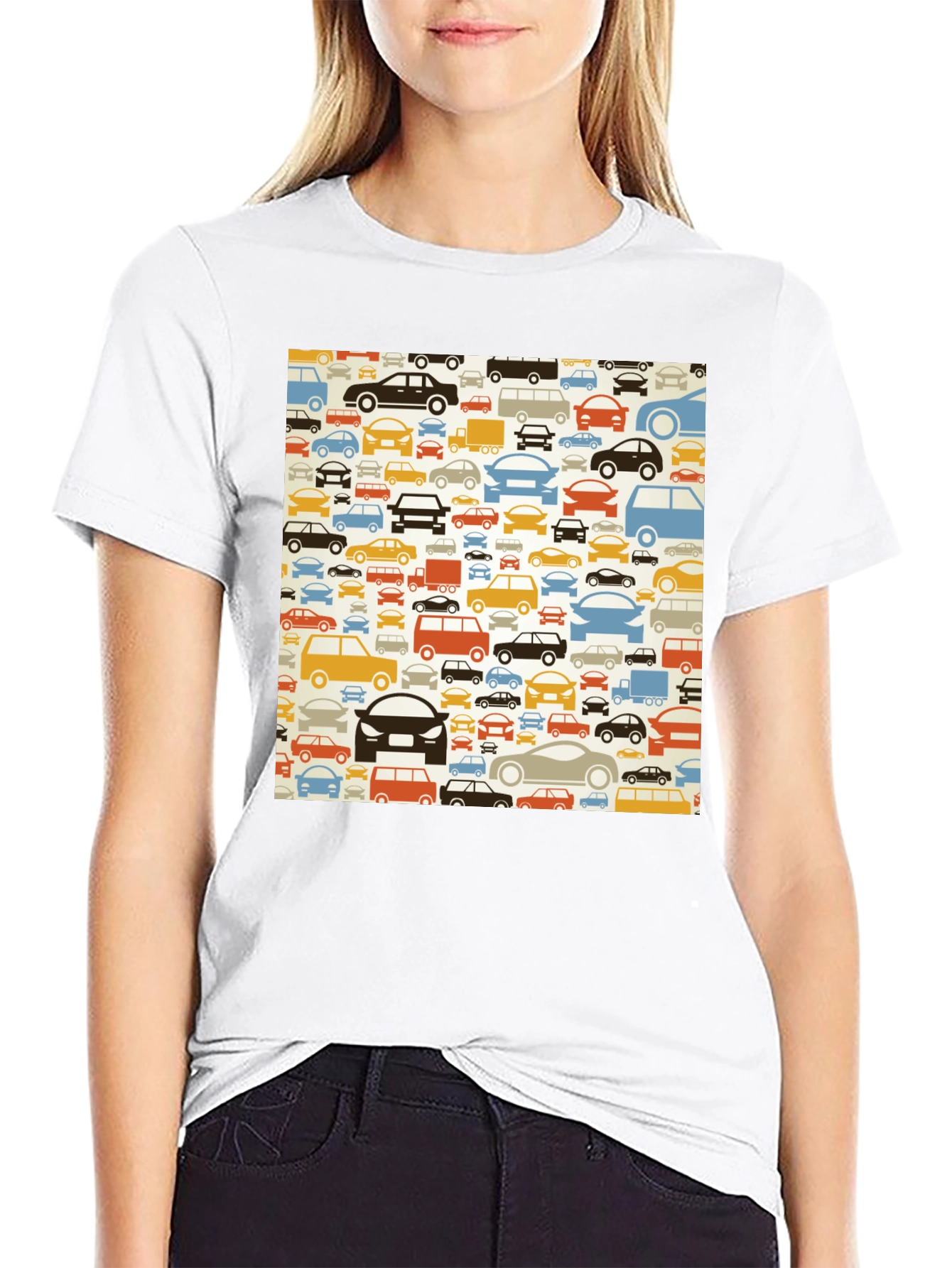 Retro Car Pattern T-Shirt