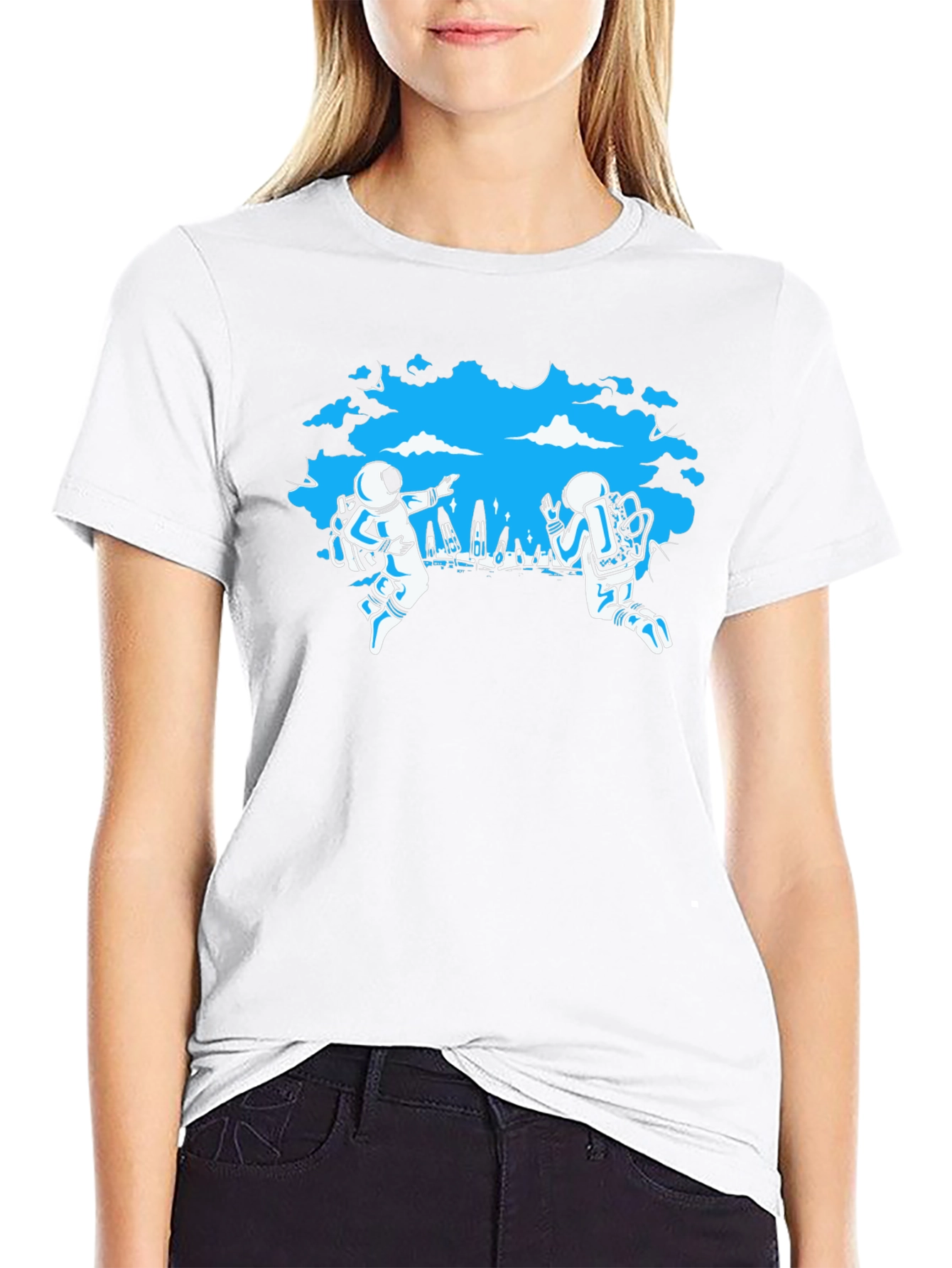 Astronauts In Space Black T-Shirt