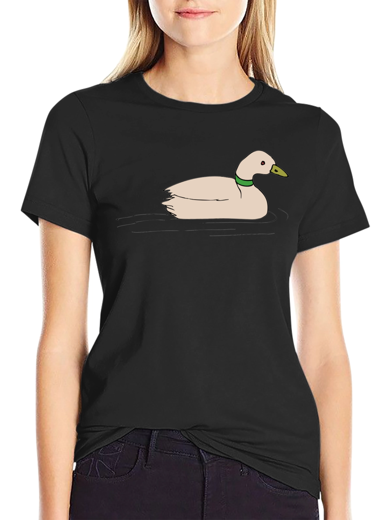 Duck Graphic Tee - Black Cotton T-Shirt