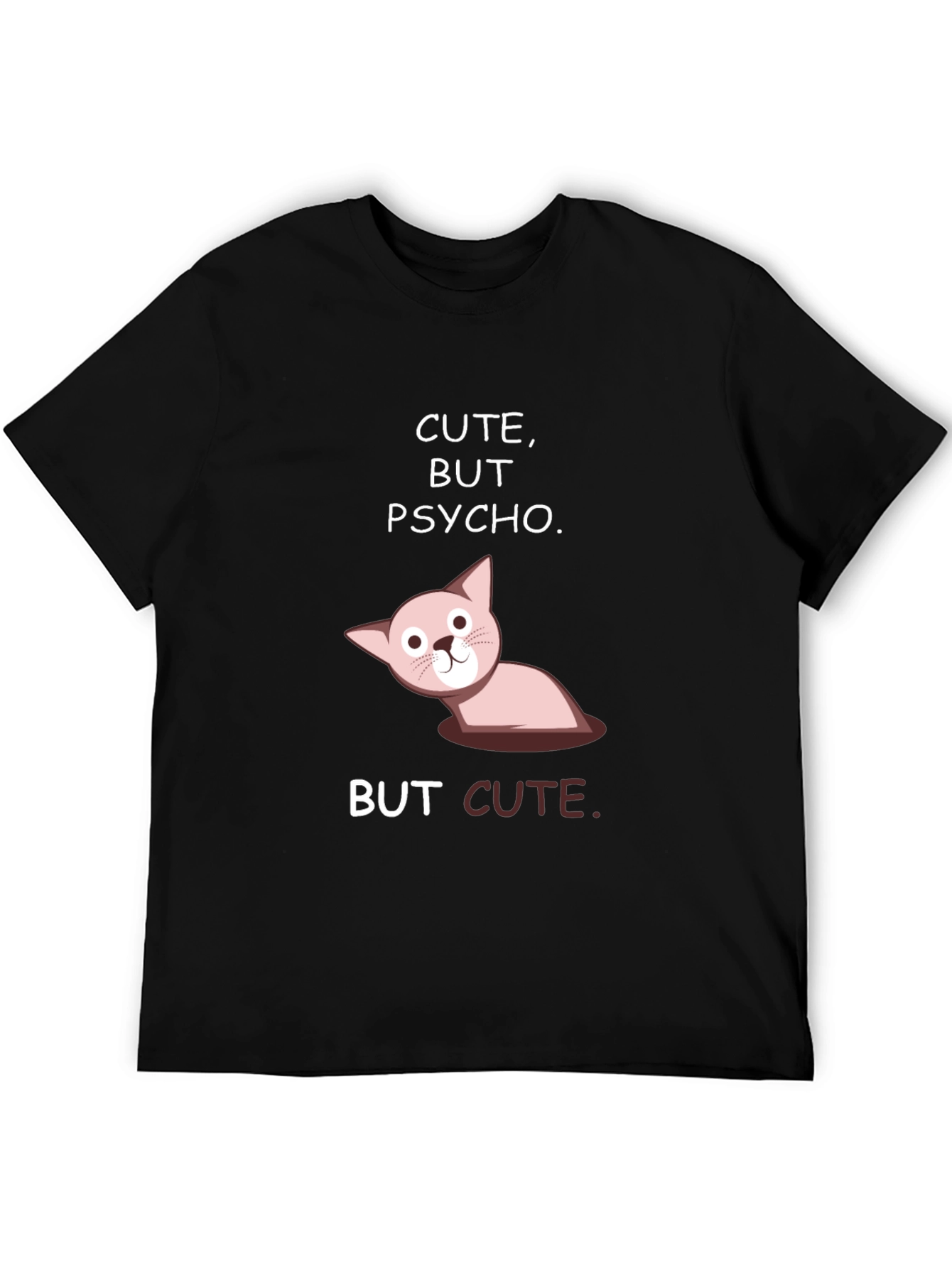 Cute But Psycho Graphic Tee - Black Cotton T-Shirt
