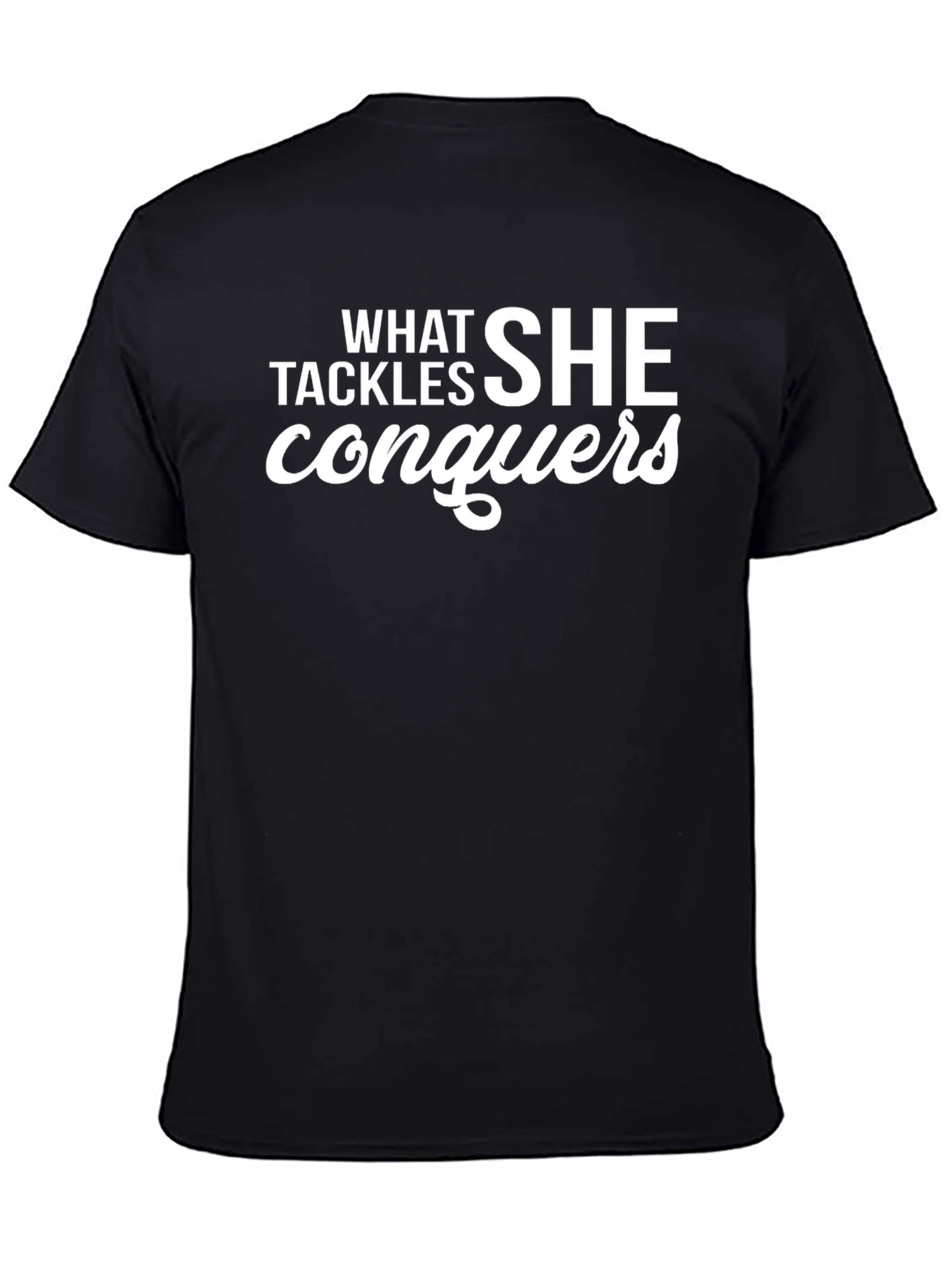 Empowered Womans Black Graphic Tee - She Conquers All