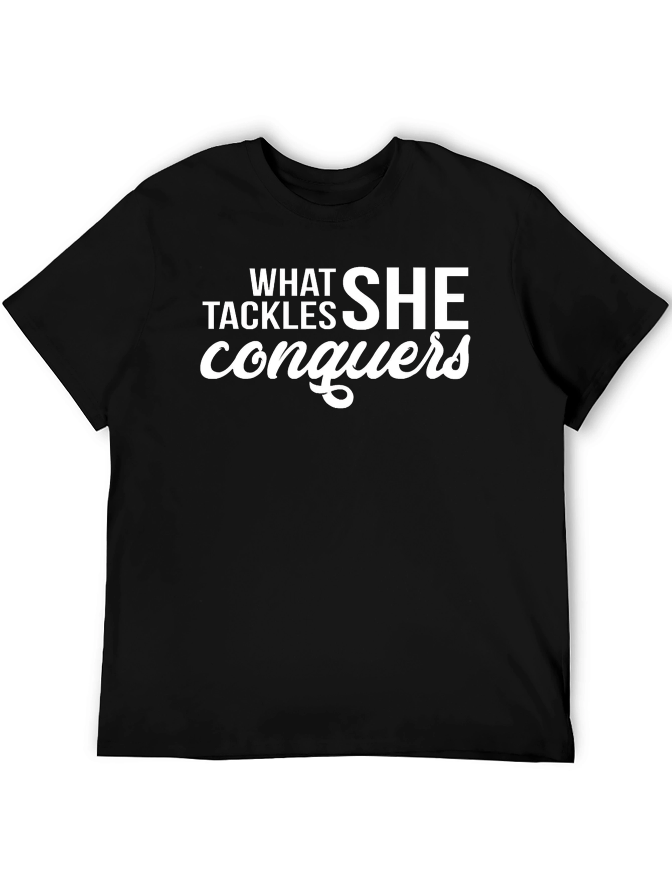 Empowered Womans Black Graphic Tee - She Conquers All