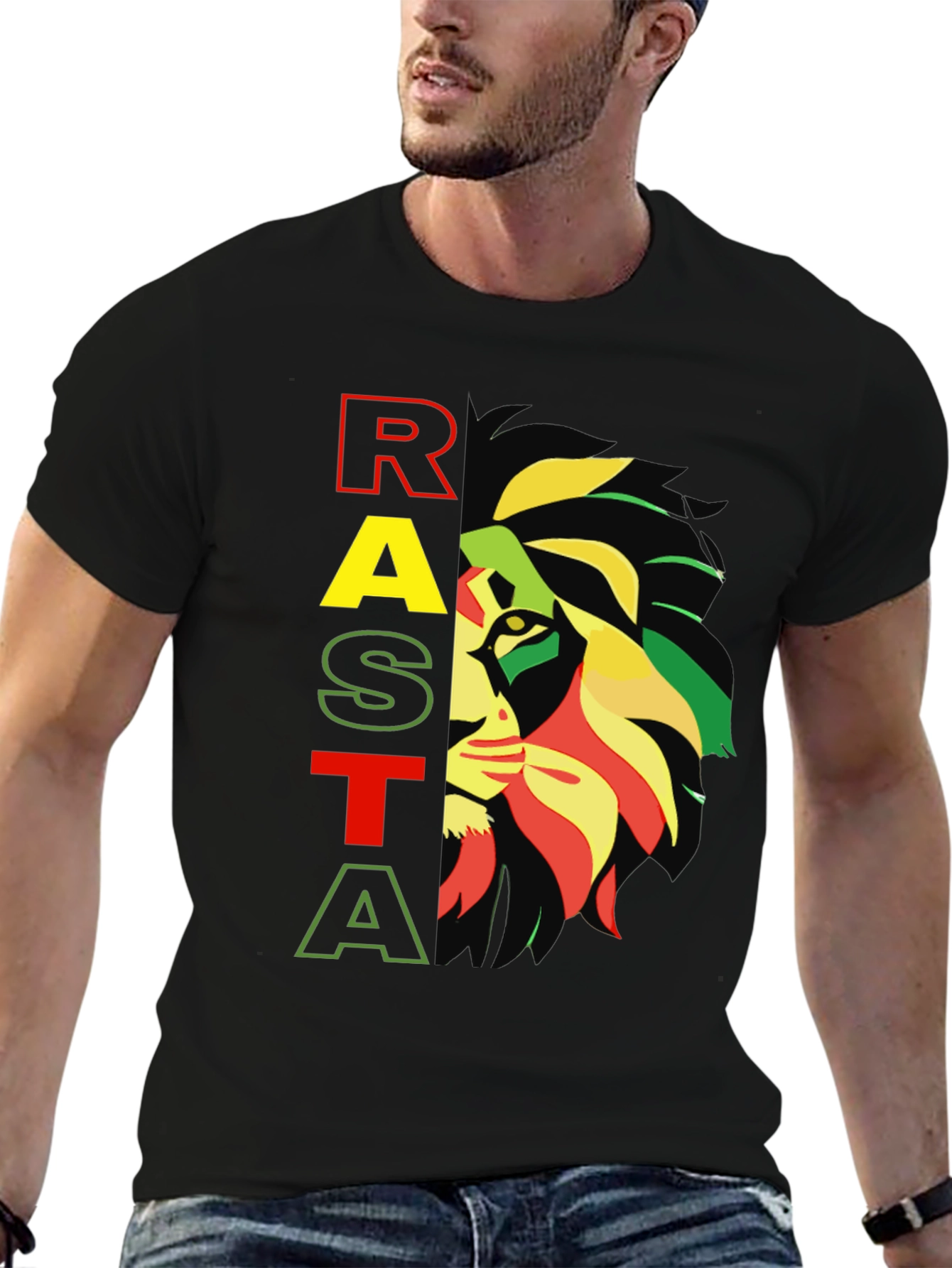 Rasta Lion Graphic Tee - Reggae Inspired Design