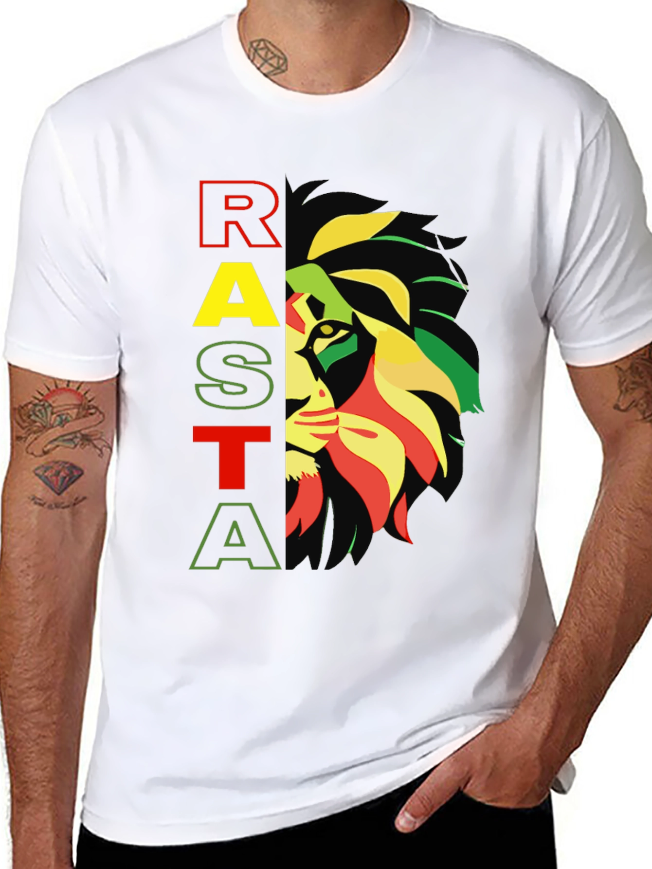 Rasta Lion Graphic Tee - Reggae Inspired Design