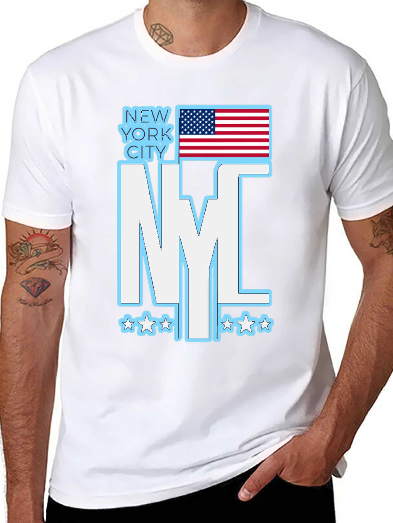 NYC American Flag Graphic T-Shirt