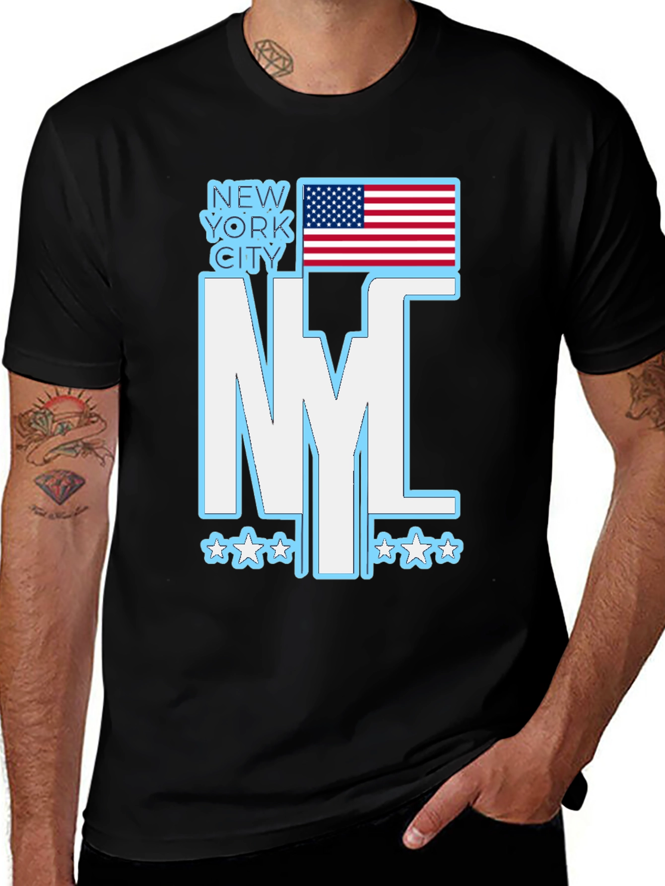 NYC American Flag Graphic T-Shirt