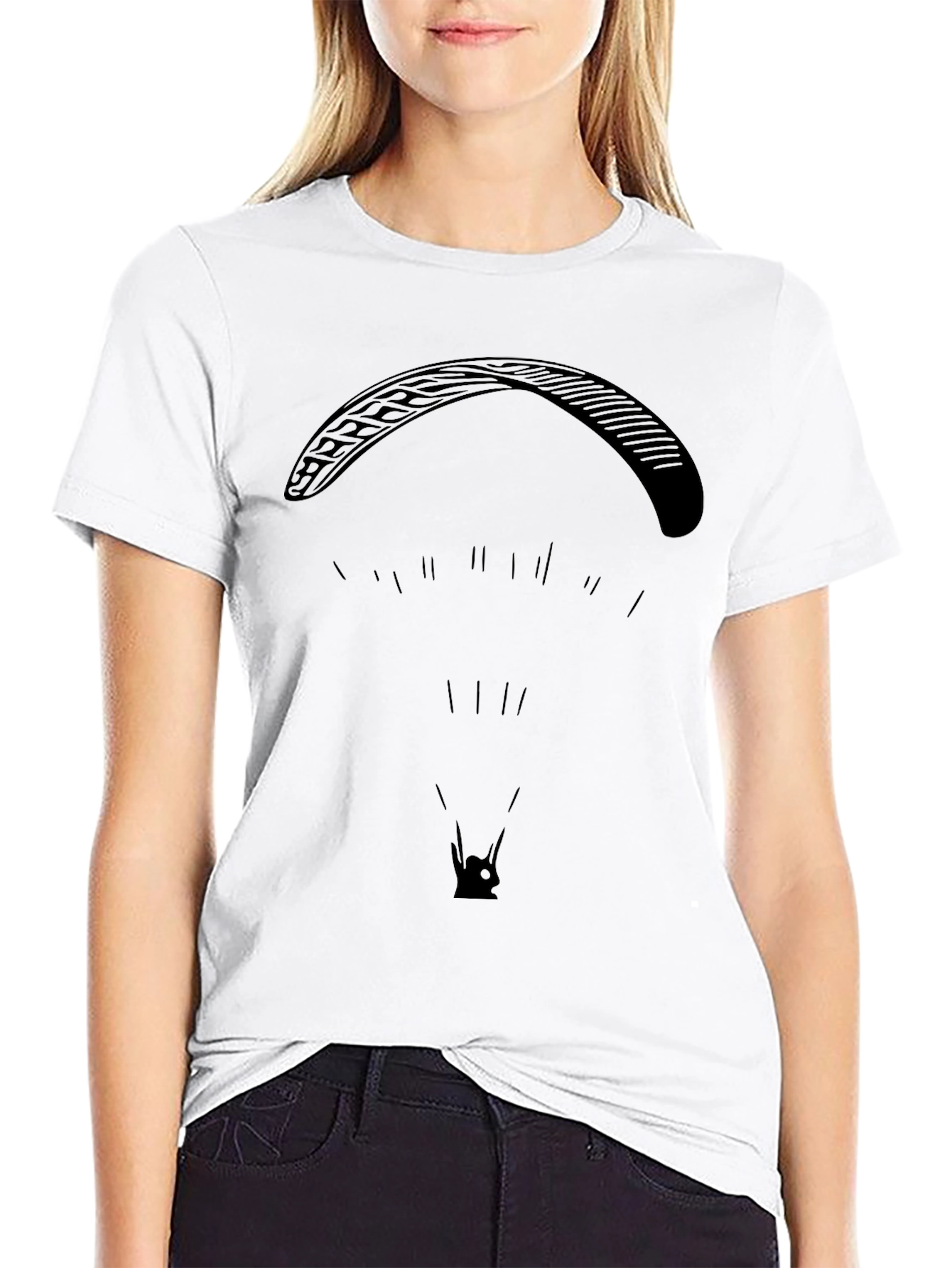 Black Paragliding Graphic Tee - Adventure Ready