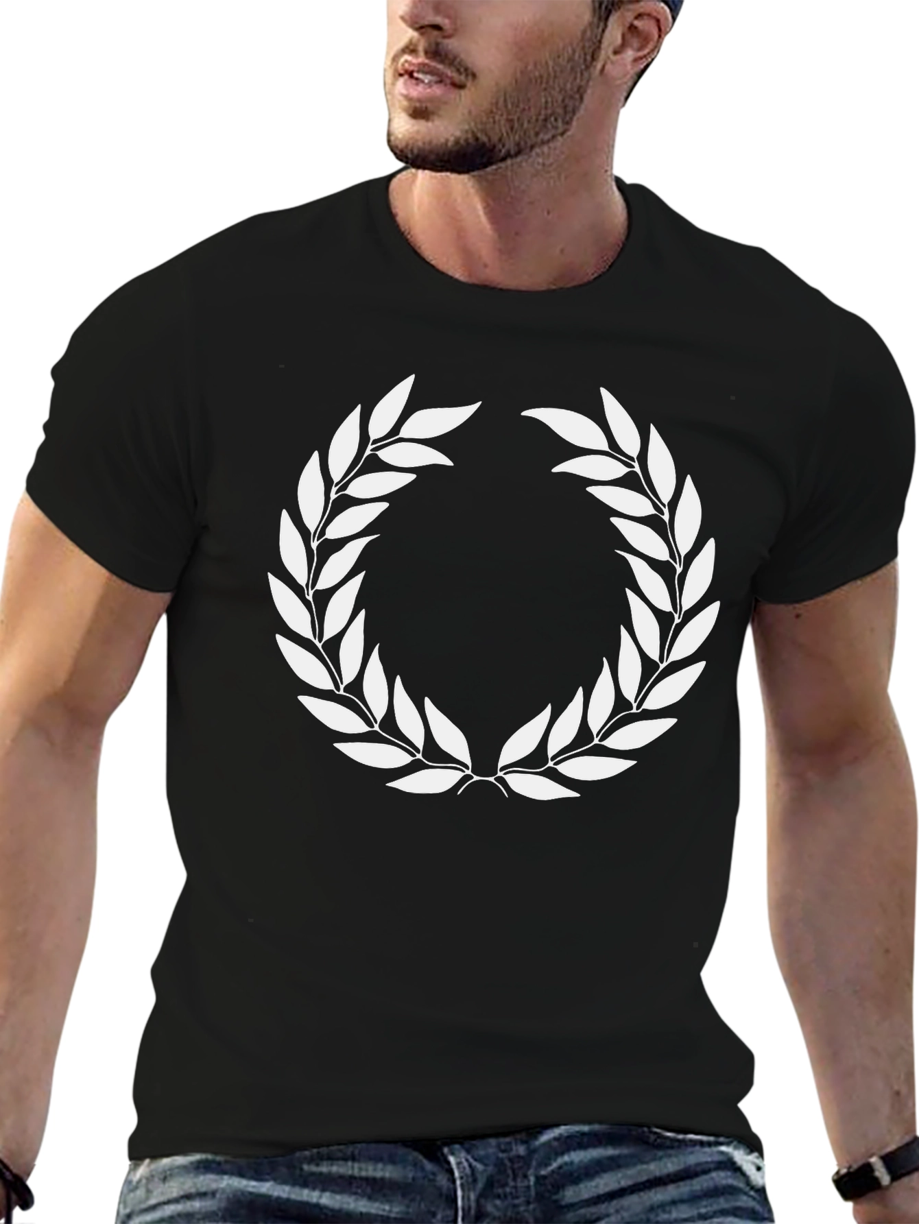 Laurel Wreath Graphic Black T-Shirt