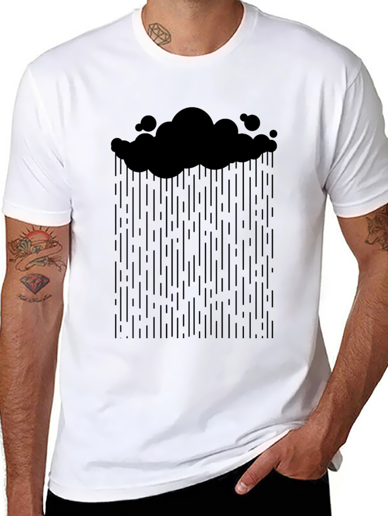 Cloud & Rain Graphic Tee - Black