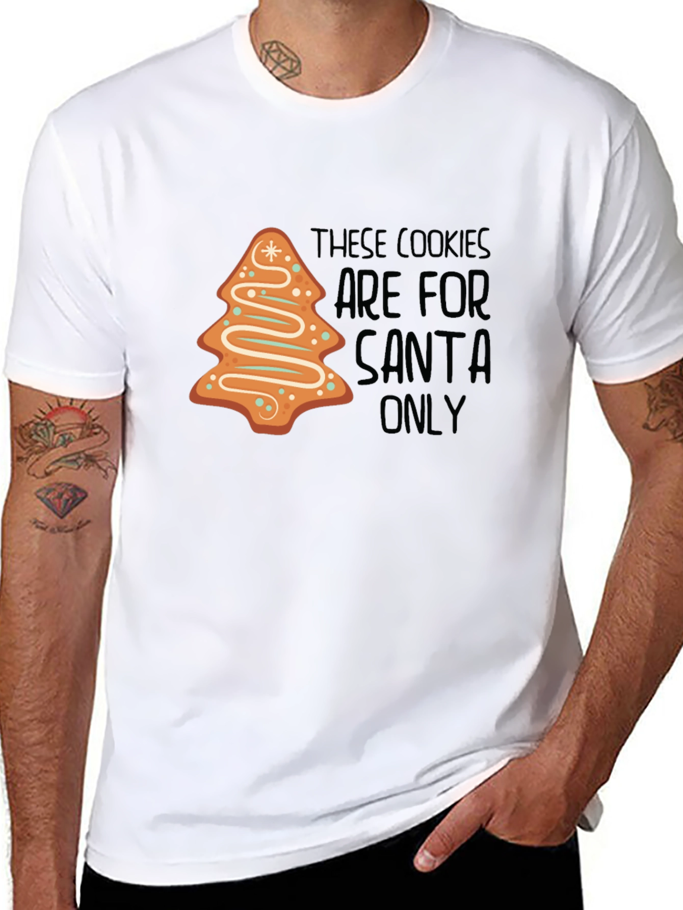 Christmas Santa Cookies Graphic T-Shirt
