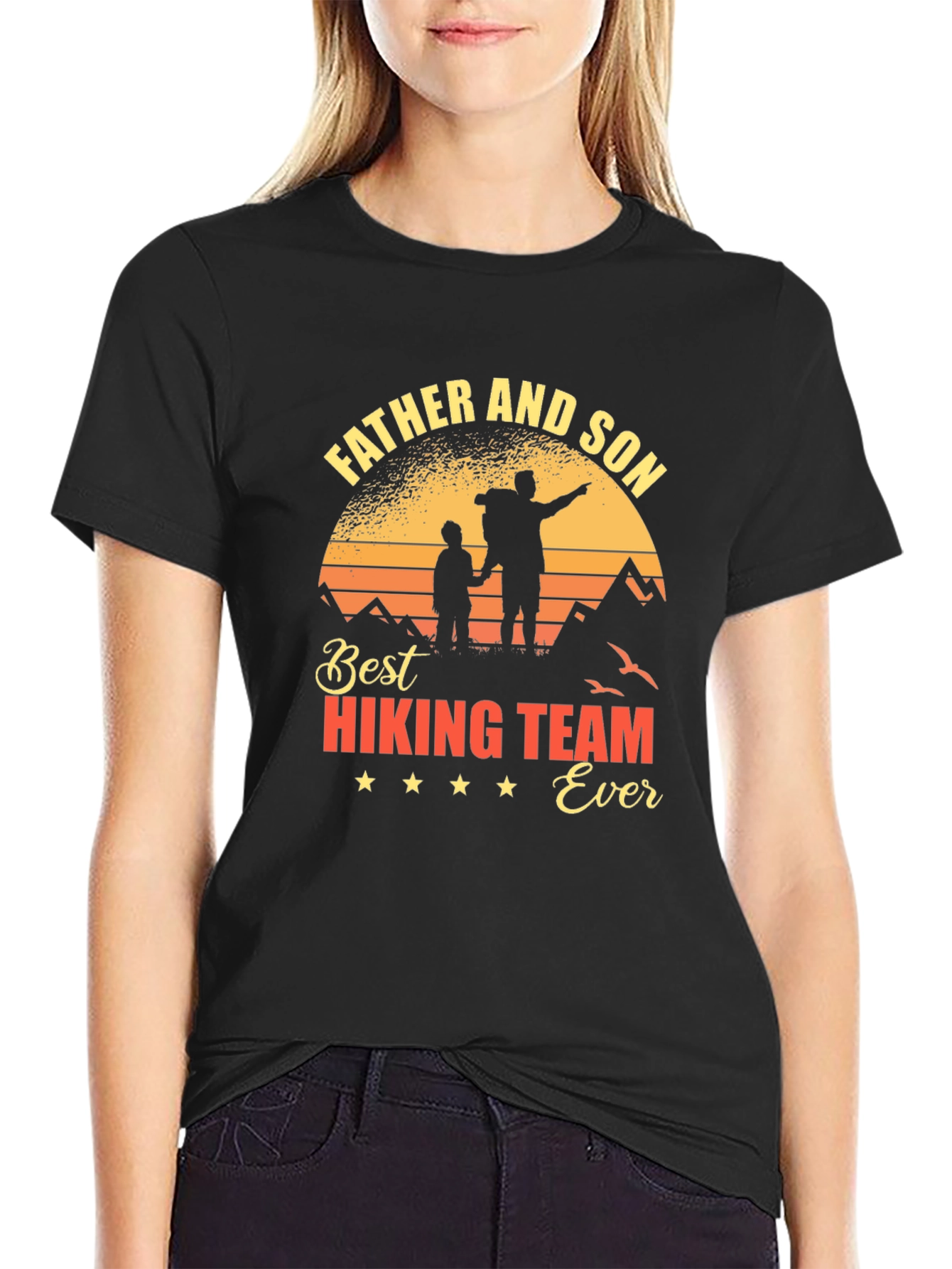 Father and Son Hiking Team T-Shirt