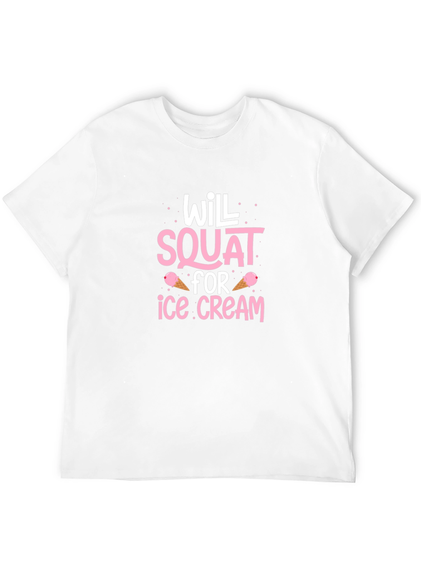 Will Squat for Ice Cream Black Tee Shirt