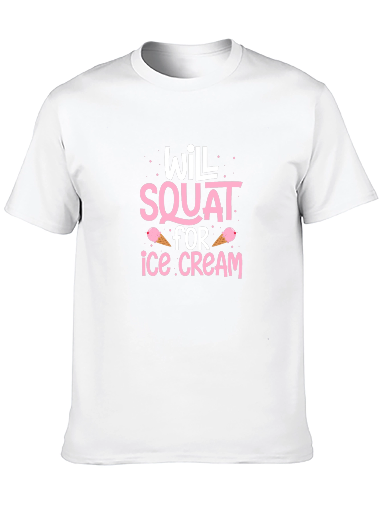 Will Squat for Ice Cream Black Tee Shirt