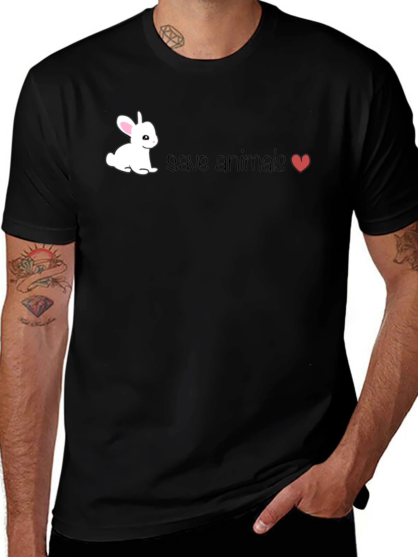 Save Animals Tee - Cute Bunny Design