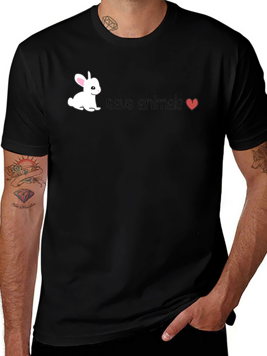 Save Animals Tee - Cute Bunny Design