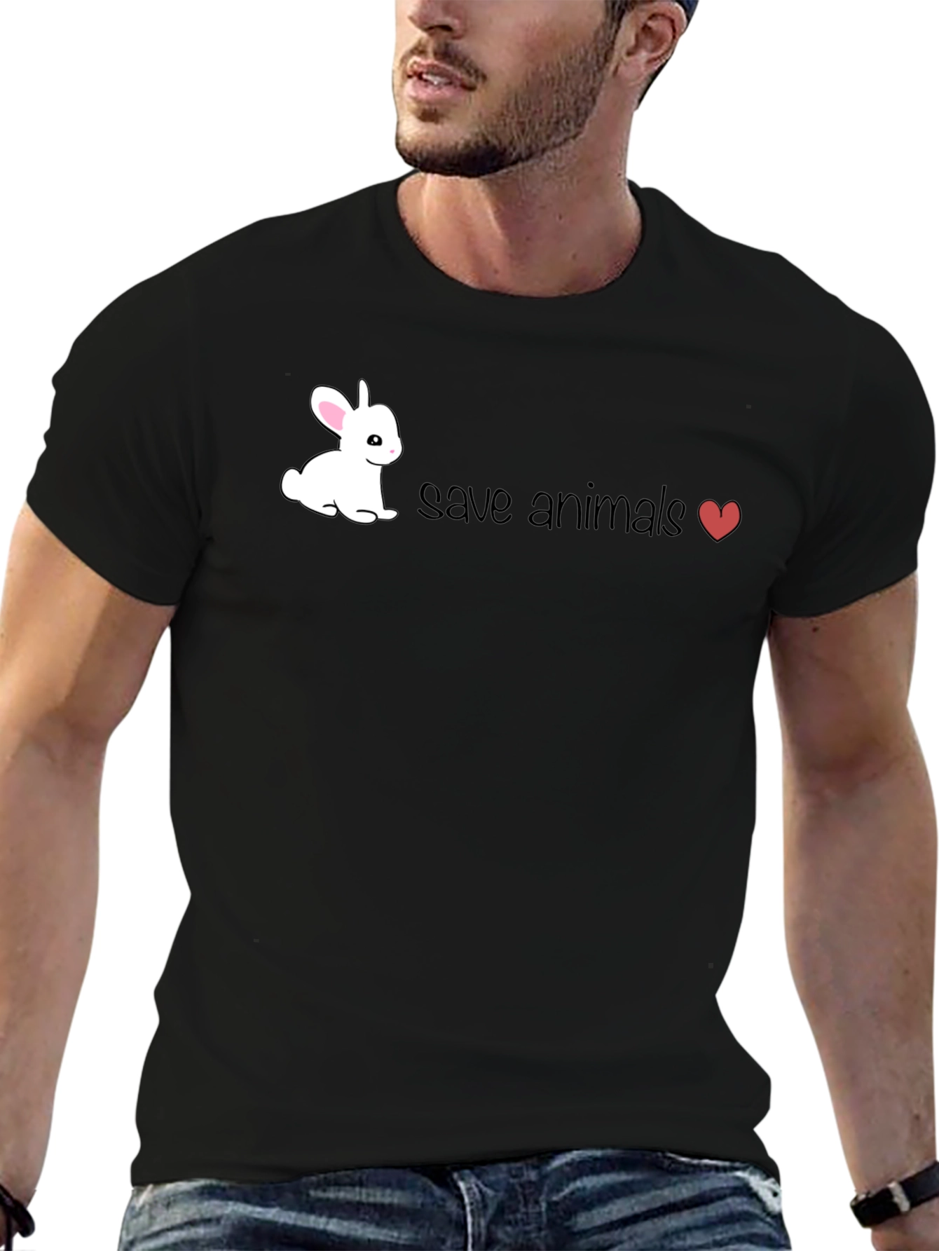 Save Animals Tee - Cute Bunny Design