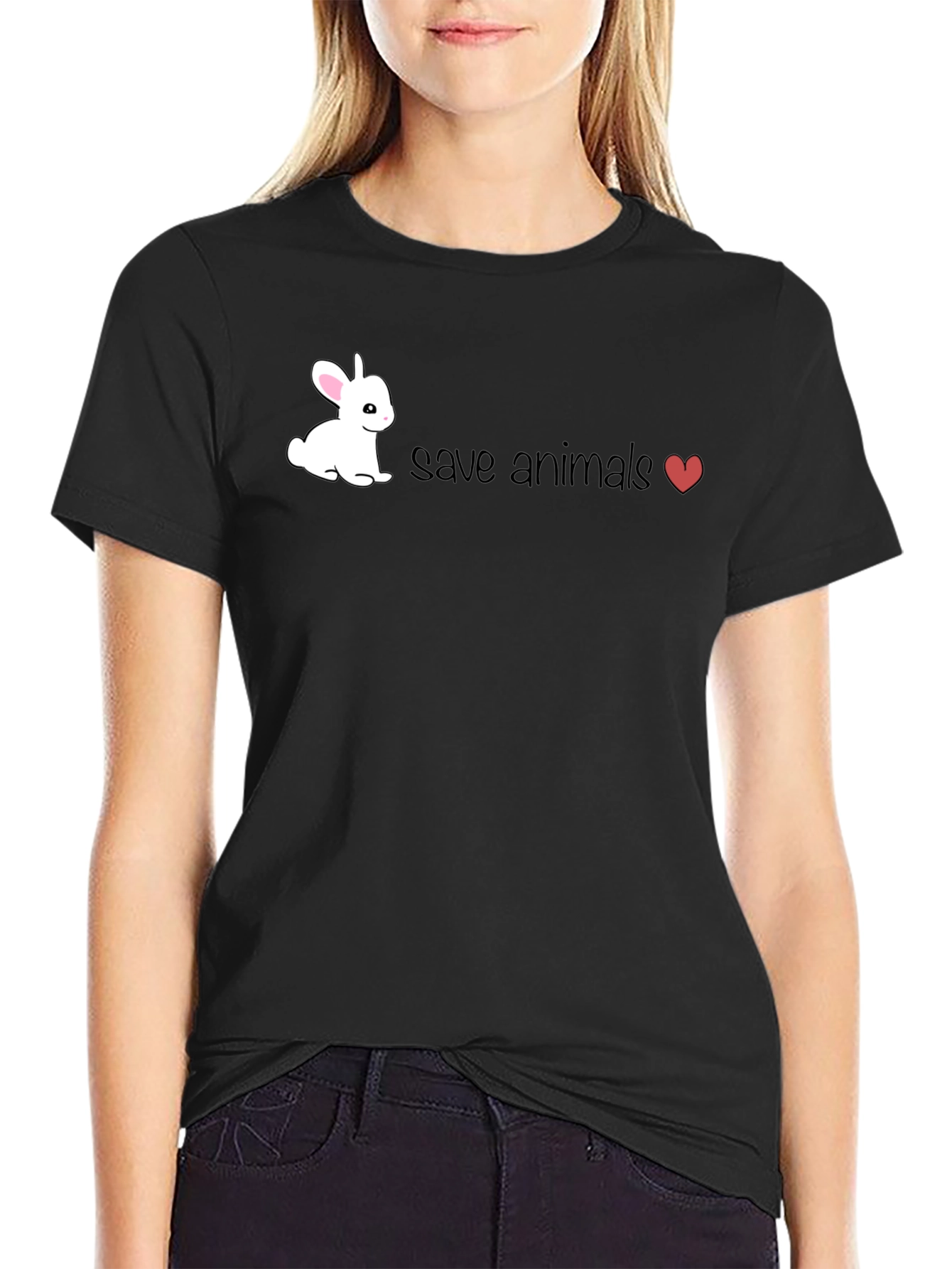 Save Animals Tee - Cute Bunny Design