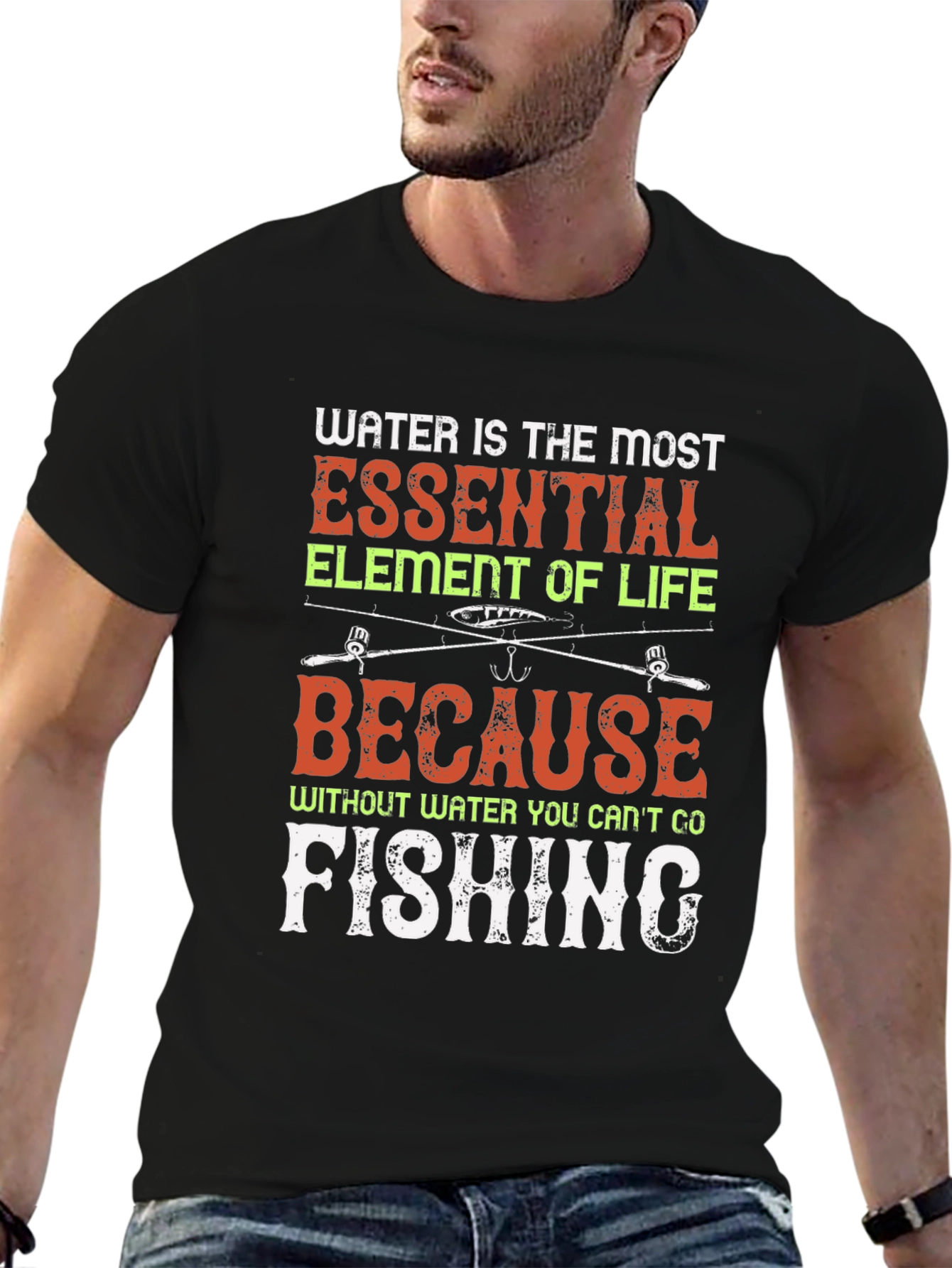 Funny Fishing T-Shirt - Water is Essential
