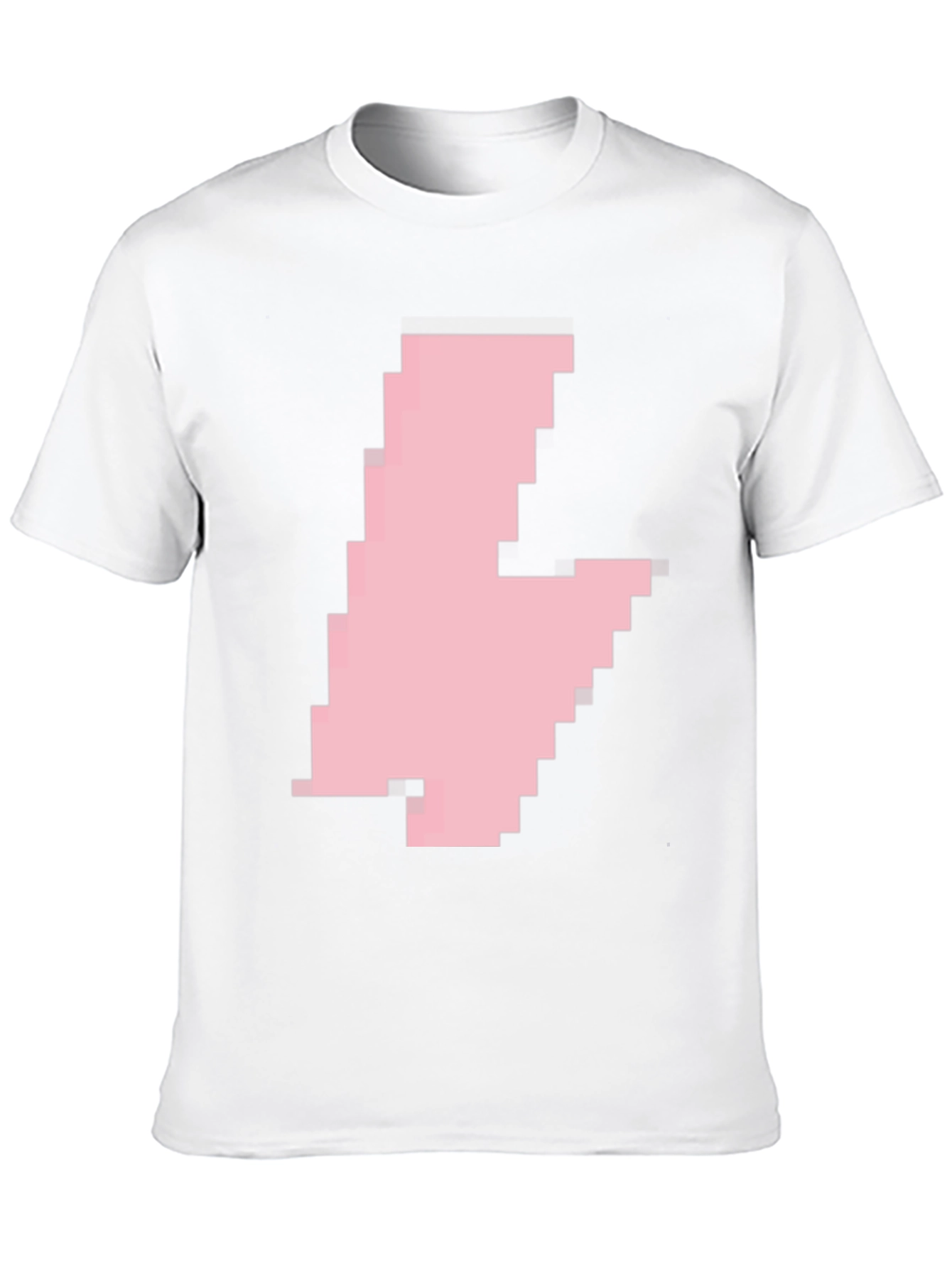 Pixelated Pink Blob Graphic Tee - Casual Black T-Shirt