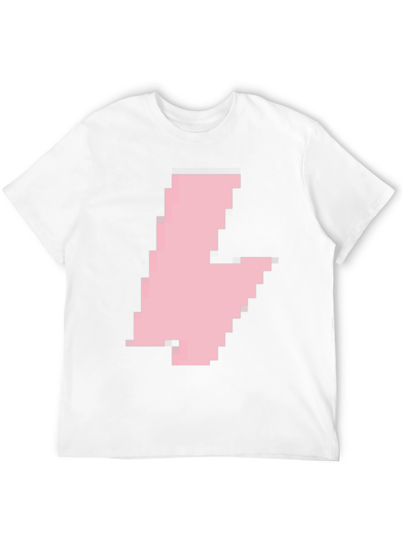 Pixelated Pink Blob Graphic Tee - Casual Black T-Shirt