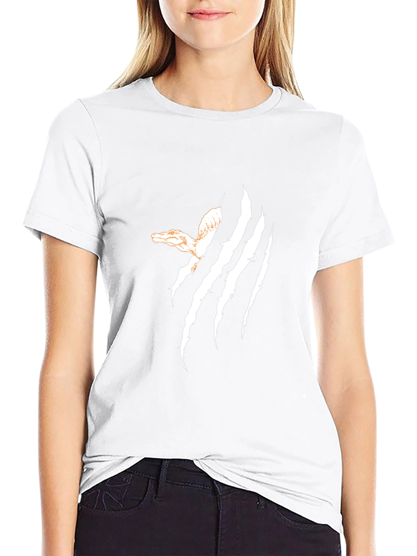 Claw Marks Dinosaur Graphic T-Shirt - Black