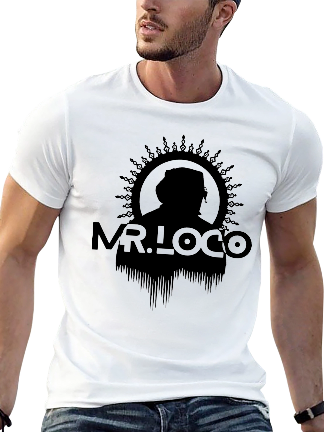 Mr. Loco Graphic Print Black T-Shirt