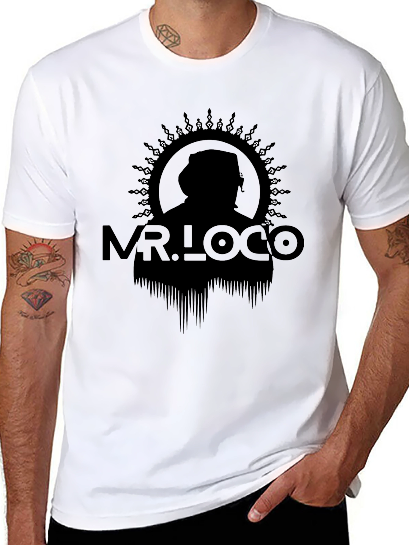 Mr. Loco Graphic Print Black T-Shirt